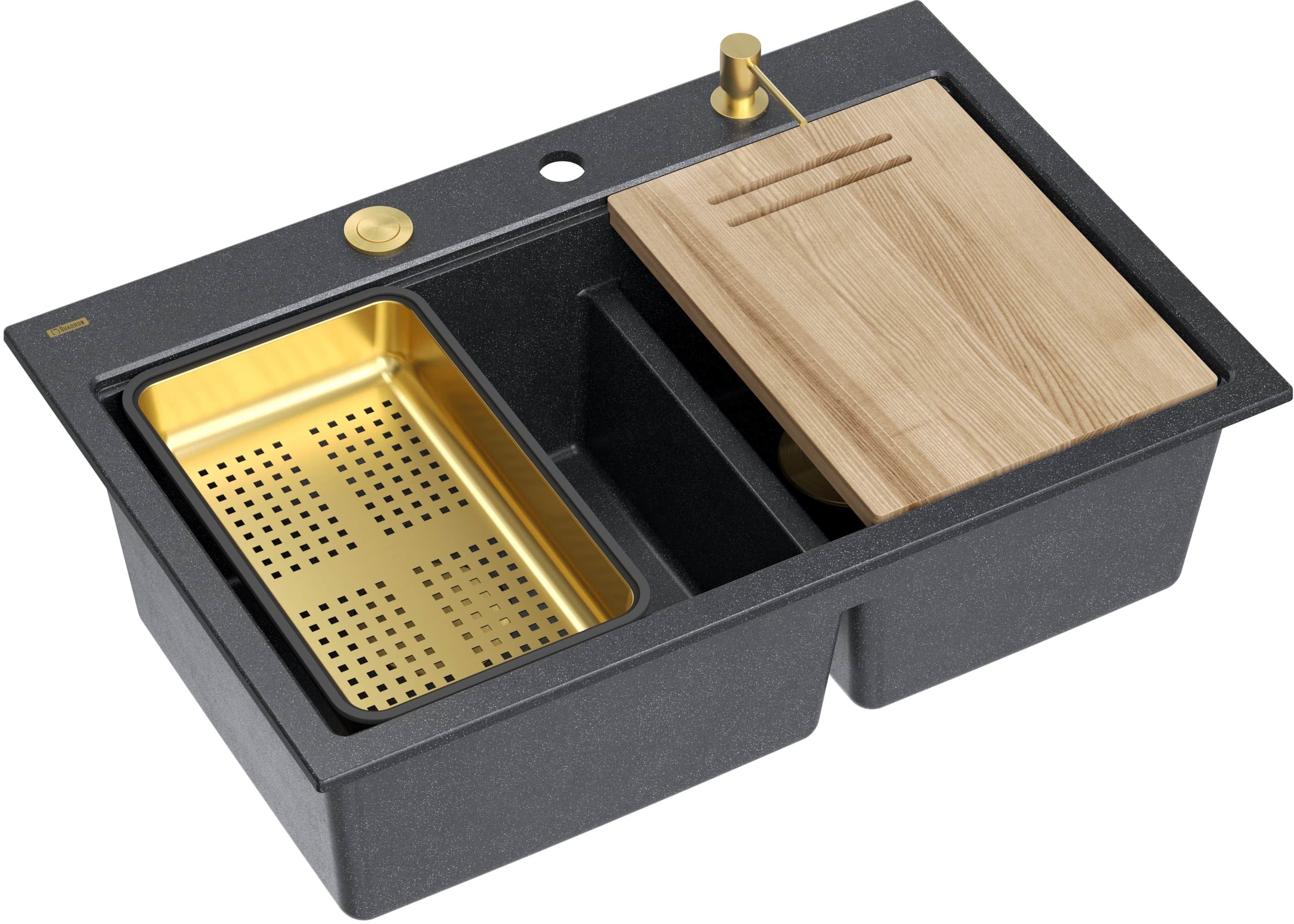 Quadron Marc 120 graniteq mosogató 76x50 cm fekete HQC7650U8_PVDG1