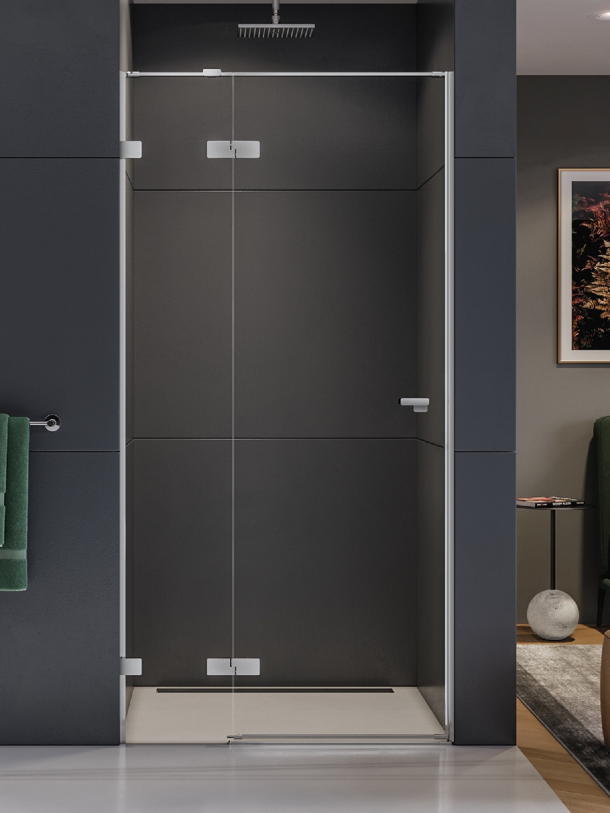 New Trendy Eventa zuhanyajtók 100 cm dönthető króm fényes/átlátszó üveg EXK-4454