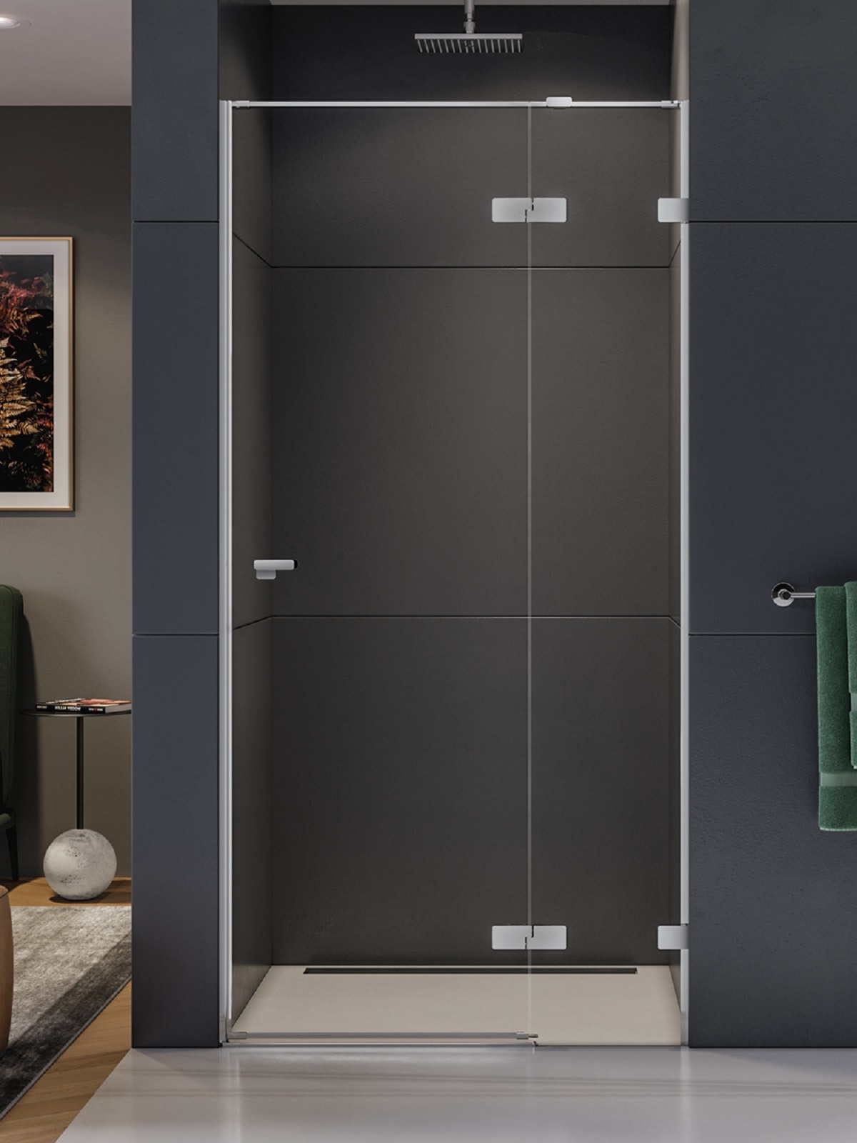 New Trendy Eventa zuhanyajtók 100 cm dönthető króm fényes/átlátszó üveg EXK-4455