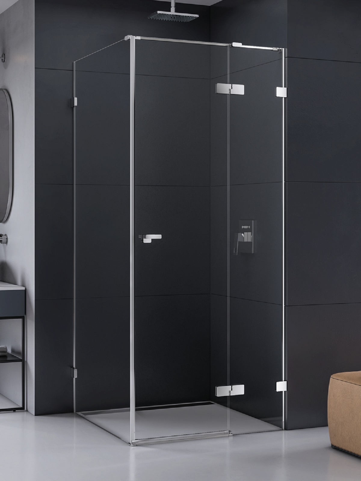 New Trendy Eventa zuhanykabin 110x80 cm négyszögletes króm fényes/átlátszó üveg EXK-4502