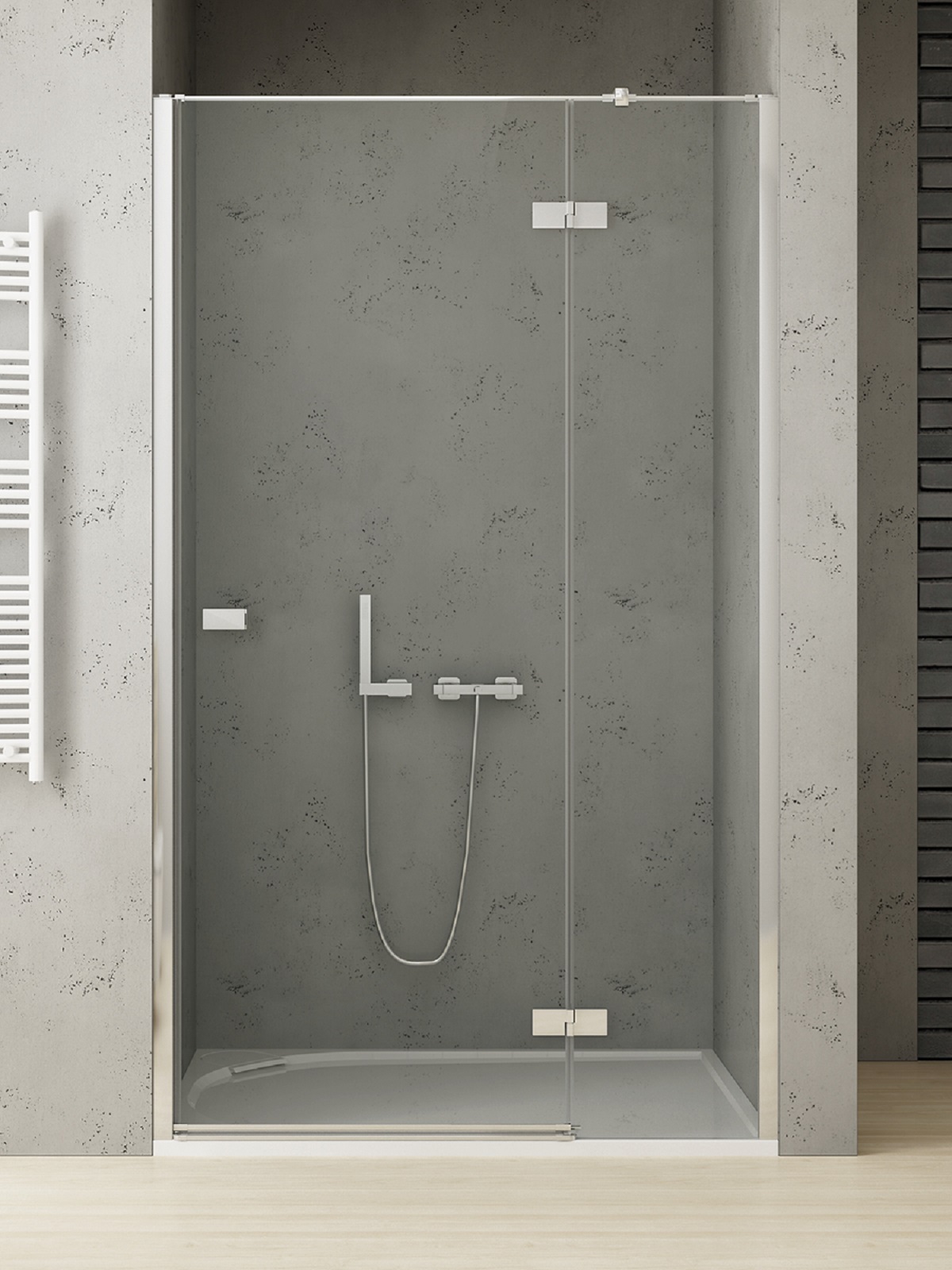 New Trendy Reflexa zuhanyajtók 140 cm dönthető króm fényes/átlátszó üveg EXK-5070