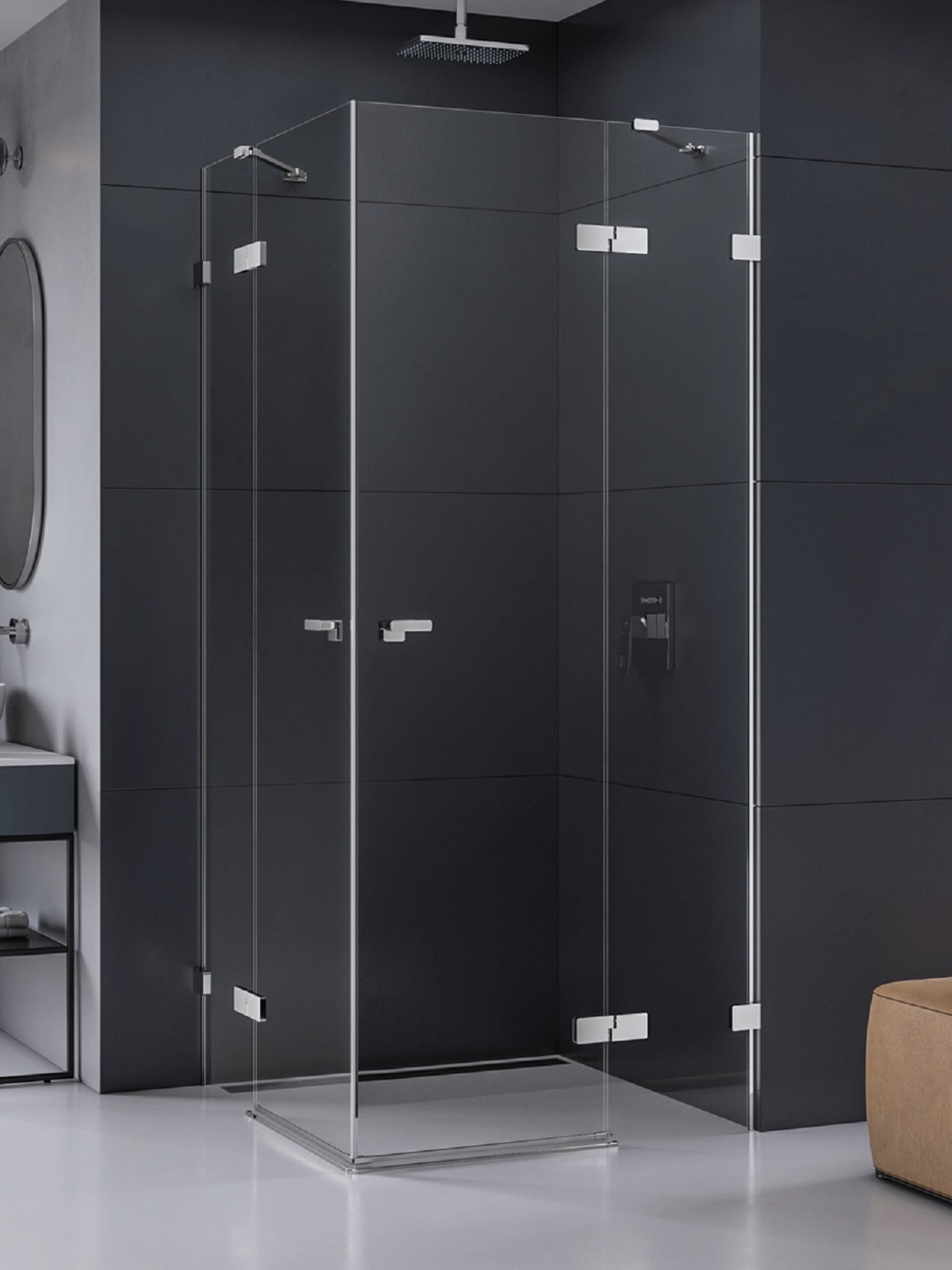 New Trendy Eventa zuhanykabin 90x80 cm négyszögletes króm fényes/átlátszó üveg EXK-4529