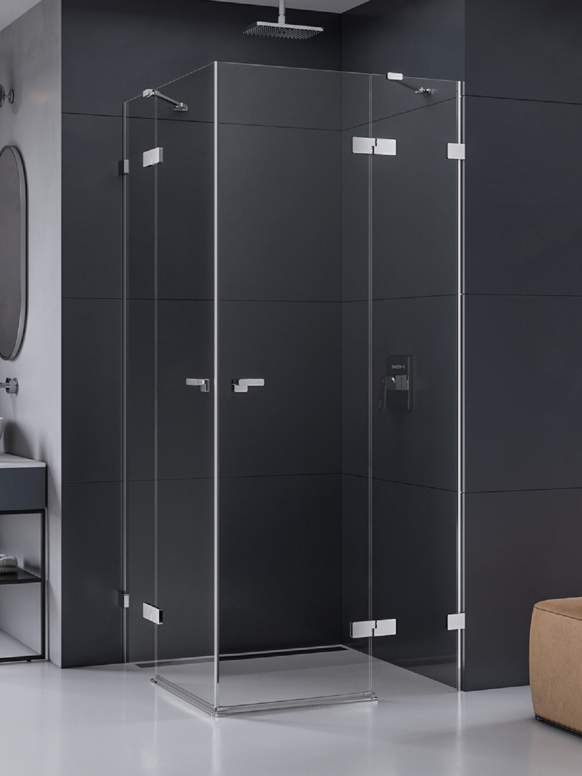 New Trendy Eventa zuhanykabin 90x80 cm négyszögletes króm fényes/átlátszó üveg EXK-4533