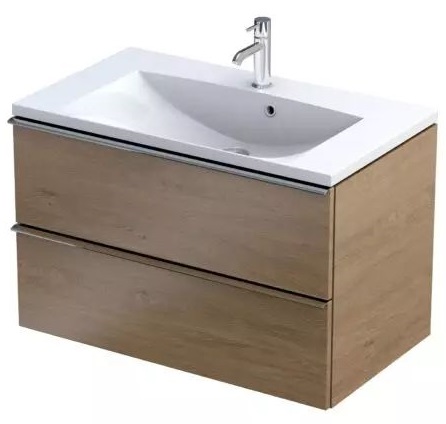 Oristo Etna szekrény 80x45.5x50 cm mosdókagyló alá akasztható tölgy OR52-SD2S-80-78