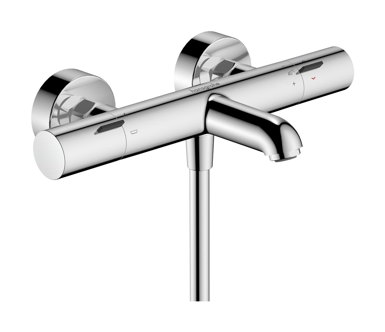 Hansgrohe Ecostat Fine kád és zuhany csaptelep fali z termosztáttal króm 13325000