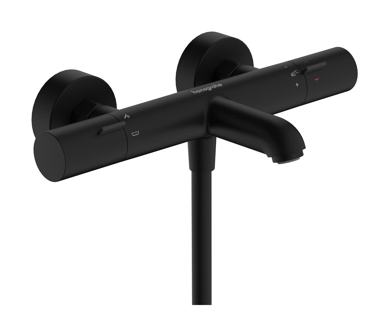 Hansgrohe Ecostat Fine kád és zuhany csaptelep fali z termosztáttal fekete 13325670