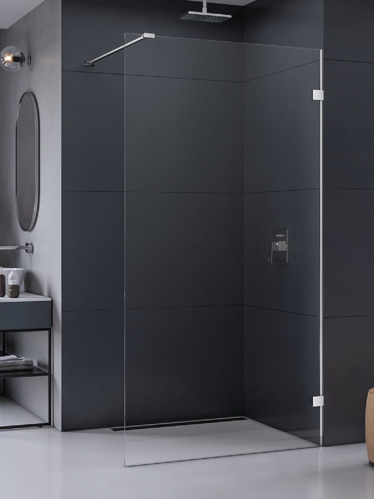 New Trendy Eventa zuhanykabin fal walk-in 150 cm króm fényes/átlátszó üveg EXK-4625