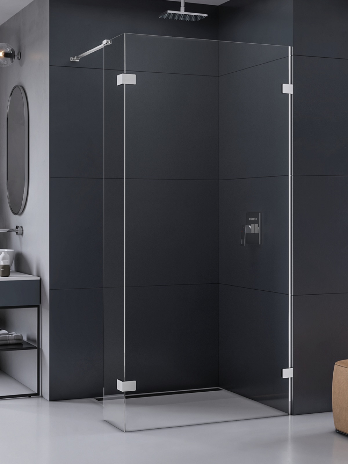 New Trendy Eventa zuhanykabin fal walk-in 100 cm króm fényes/átlátszó üveg EXK-4632