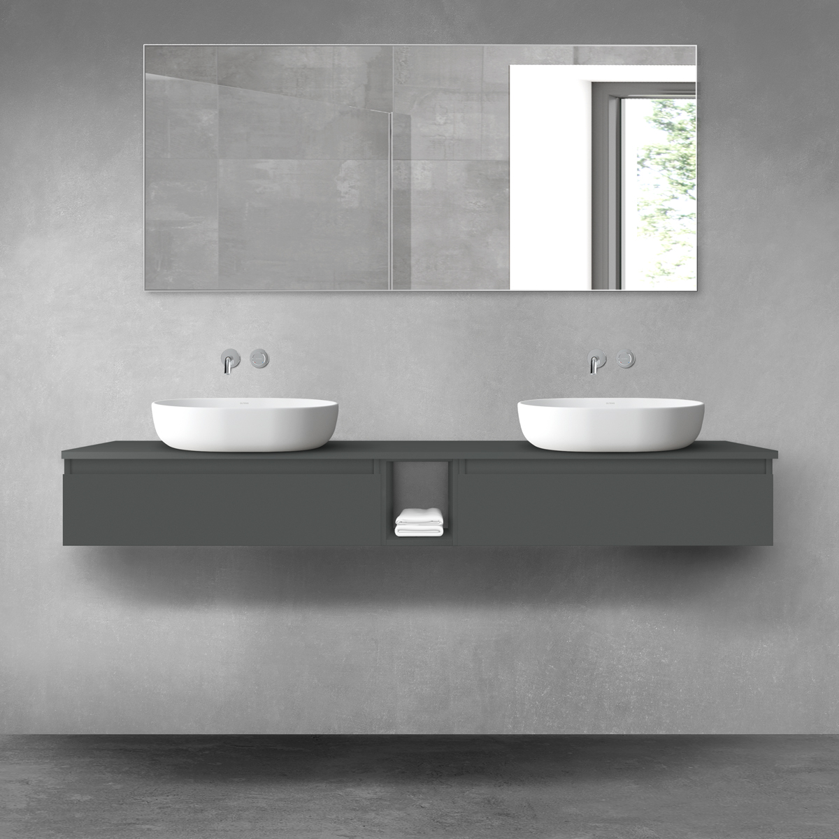 Készlet szekrény Oltens Vernal 60010400, szekrény feletti pult Oltens Vernal 63009400, 60020400