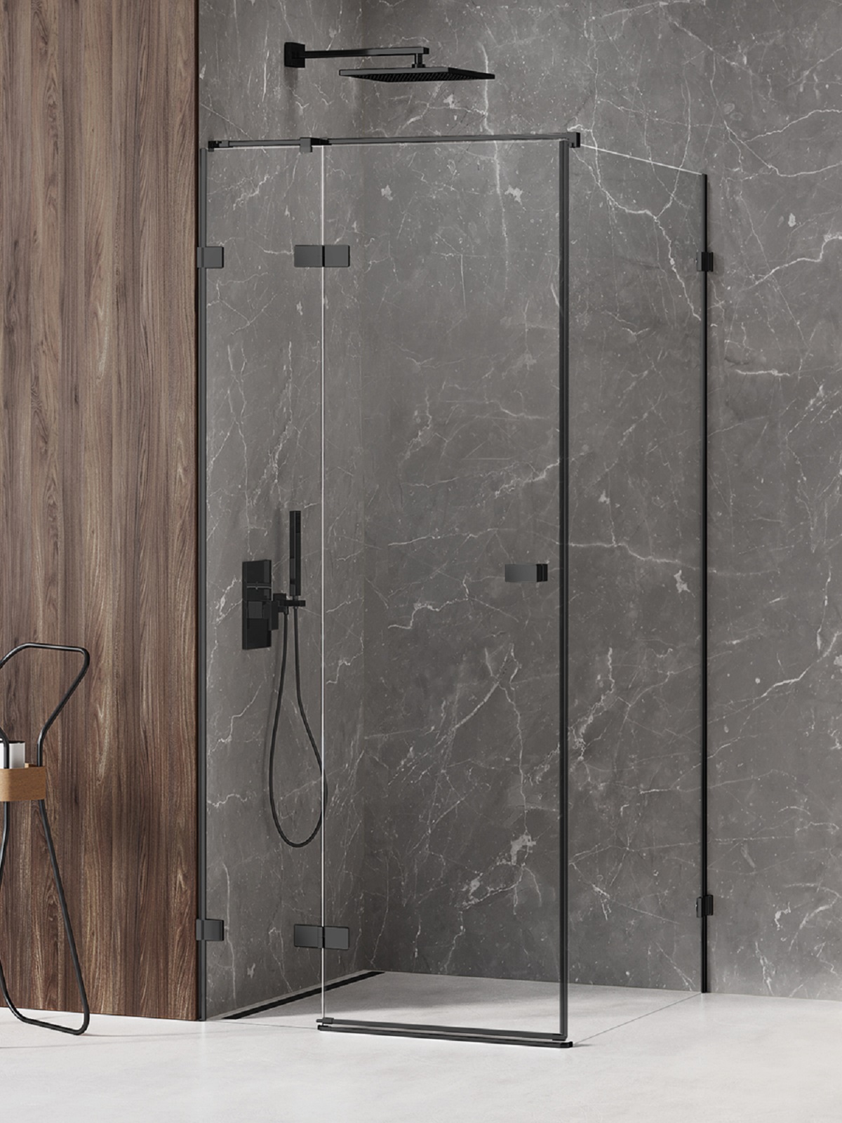 New Trendy Avexa Black zuhanykabin 90x90 cm négyzet fekete matt/átlátszó üveg EXK-1576