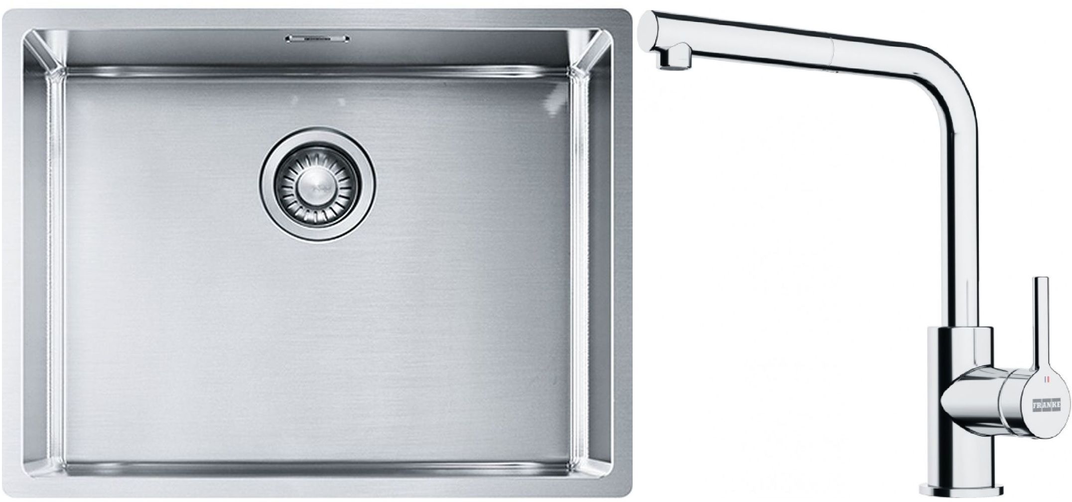 Készlet acél mosogató Franke Box 127.0453.660, konyhai csaptelep Franke Lina 115.0712.420