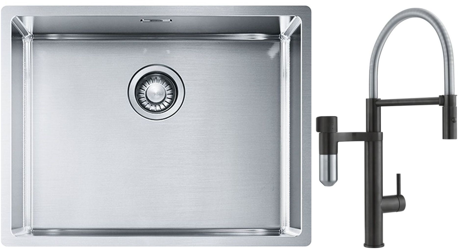 Készlet konyhai csaptelep Franke Vital Semi-Pro 120.0621.313, acél mosogató Franke Box 127.0453.660