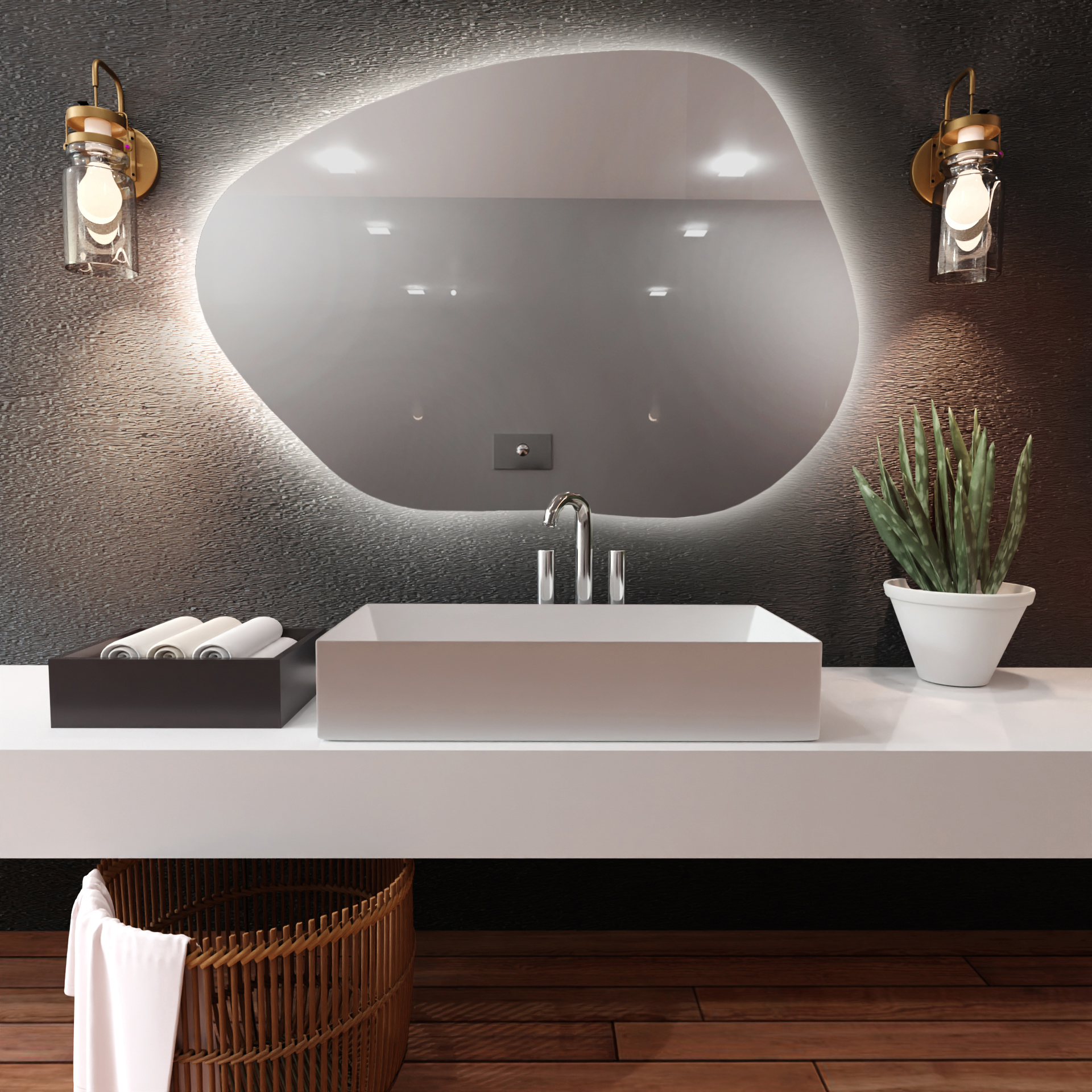 Baltica Design Bright tükör 90x64 cm világítással 5904107915173