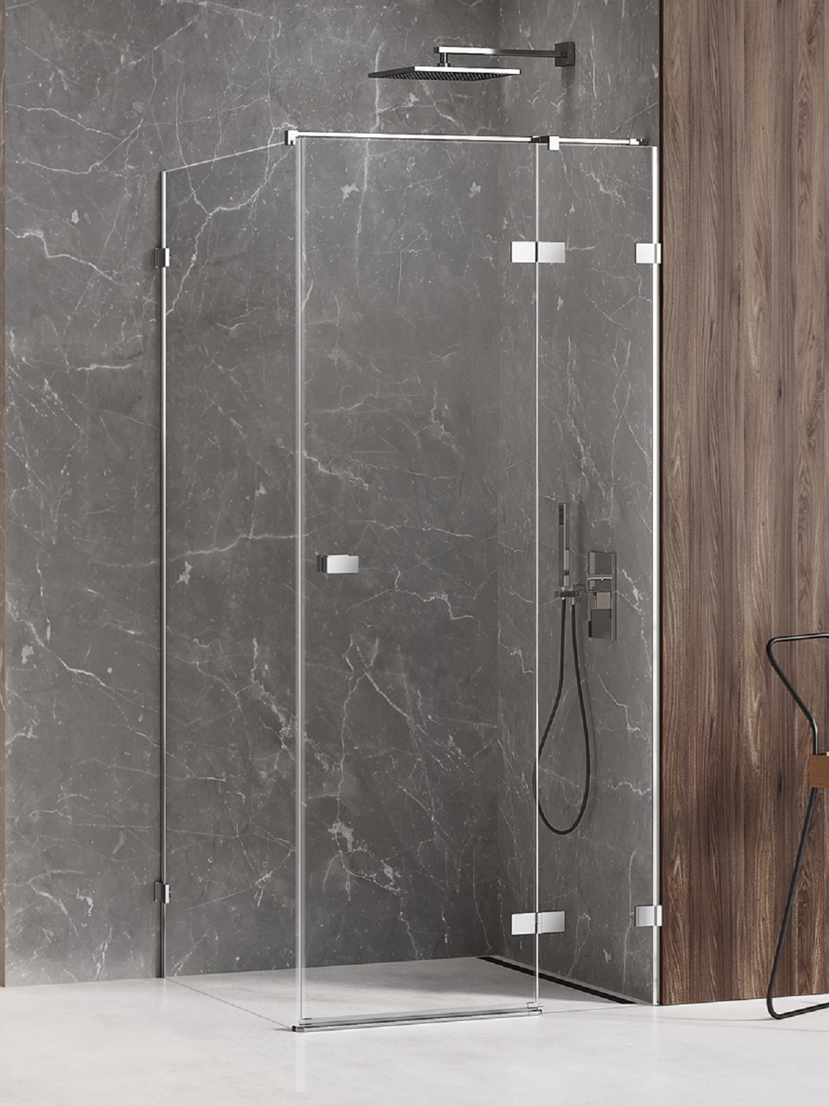 New Trendy Avexa zuhanykabin 80x80 cm négyzet króm fényes/átlátszó üveg EXK-1456
