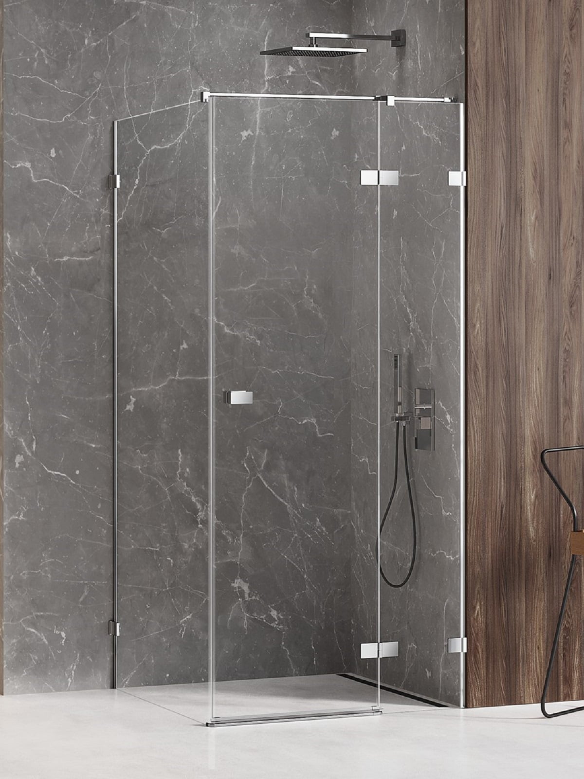 New Trendy Avexa zuhanykabin 110x110 cm négyzet króm fényes/átlátszó üveg EXK-1500