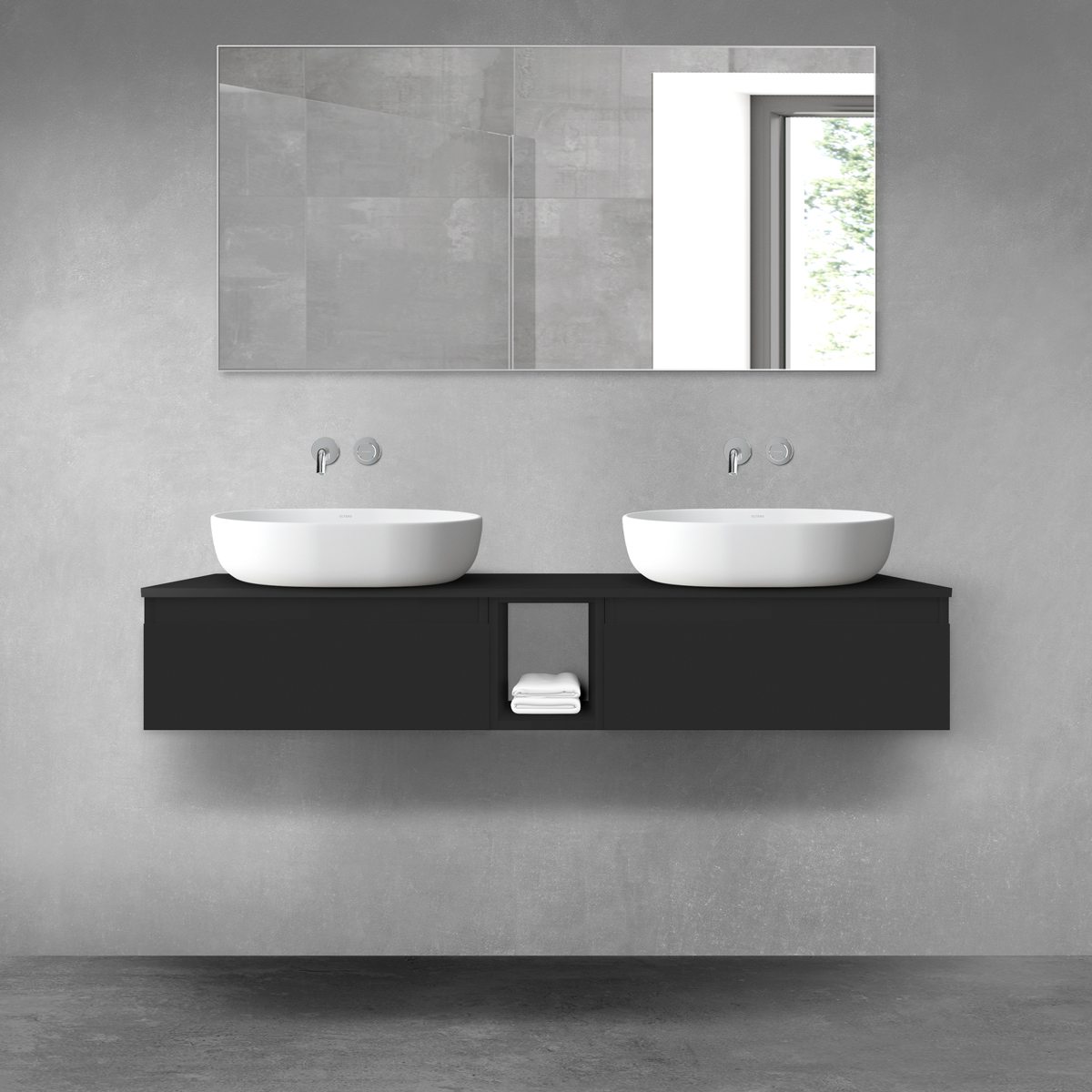 Készlet szekrény Oltens Vernal 60009300, szekrény feletti pult Oltens Vernal 63011300, 60020300