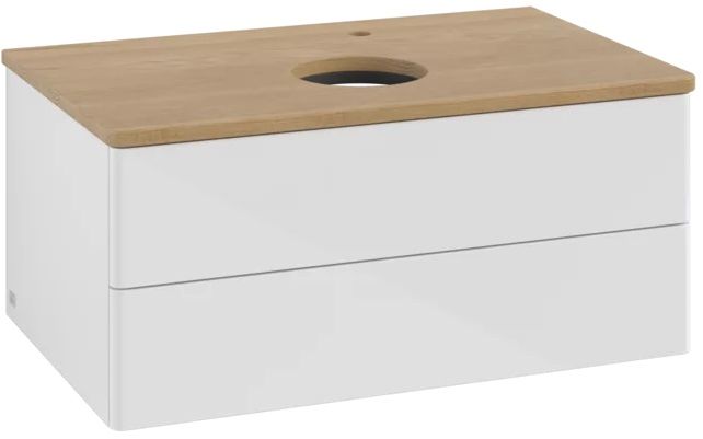Villeroy & Boch Antao szekrény pulttal 80x50x36 cm mosdókagyló alá akasztható fehér-fa K19051GF
