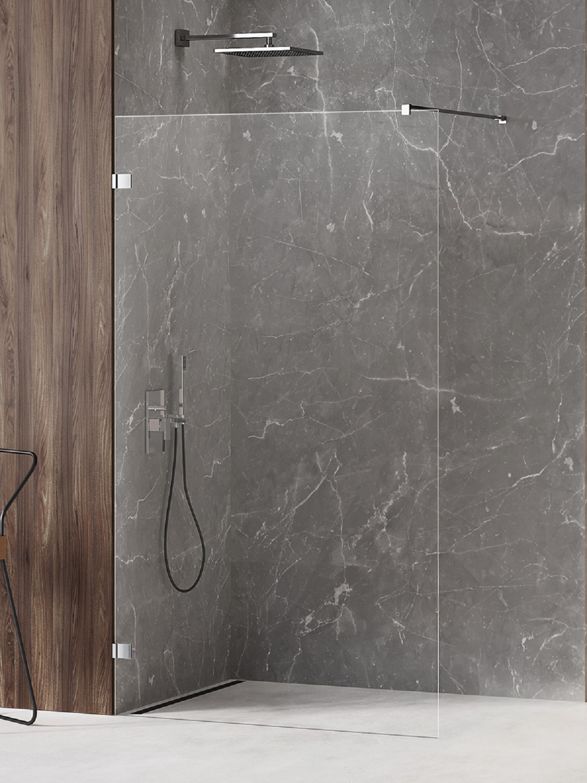 New Trendy Avexa zuhanykabin fal walk-in 90 cm króm fényes/átlátszó üveg EXK-1800