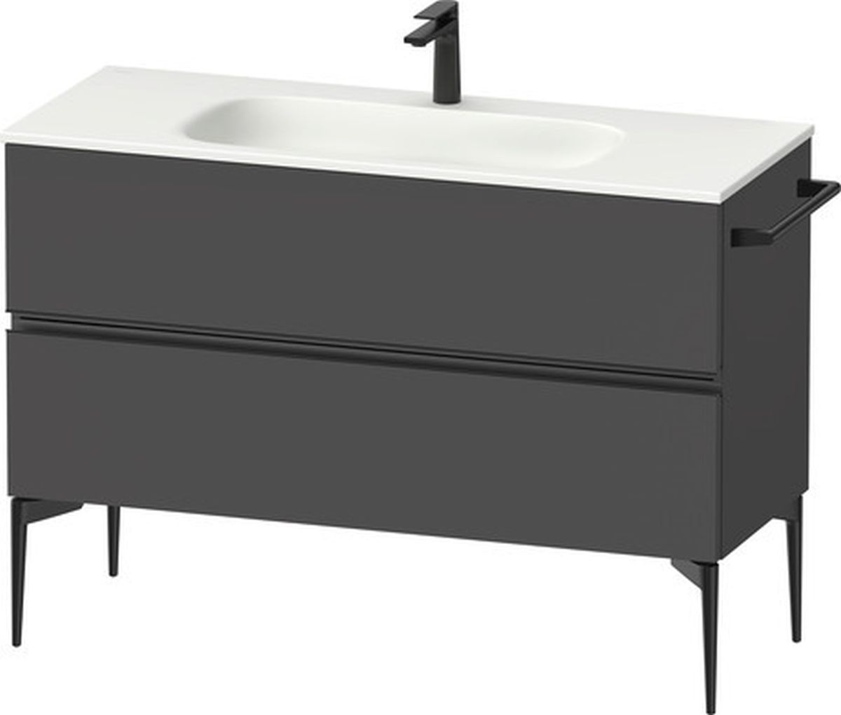 Duravit Sivida szekrény 121x47.7x59.2 cm mosdókagyló alá akasztható fekete-grafit SV46530BD490000