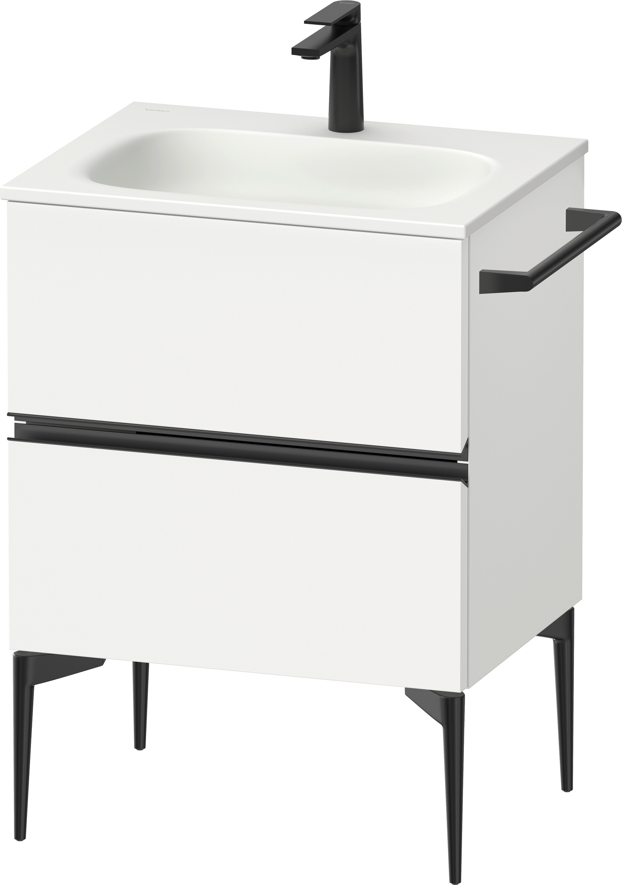Duravit Sivida szekrény 61x47.7x59.2 cm mosdókagyló alá akasztható fehér-fekete SV46500BD180000