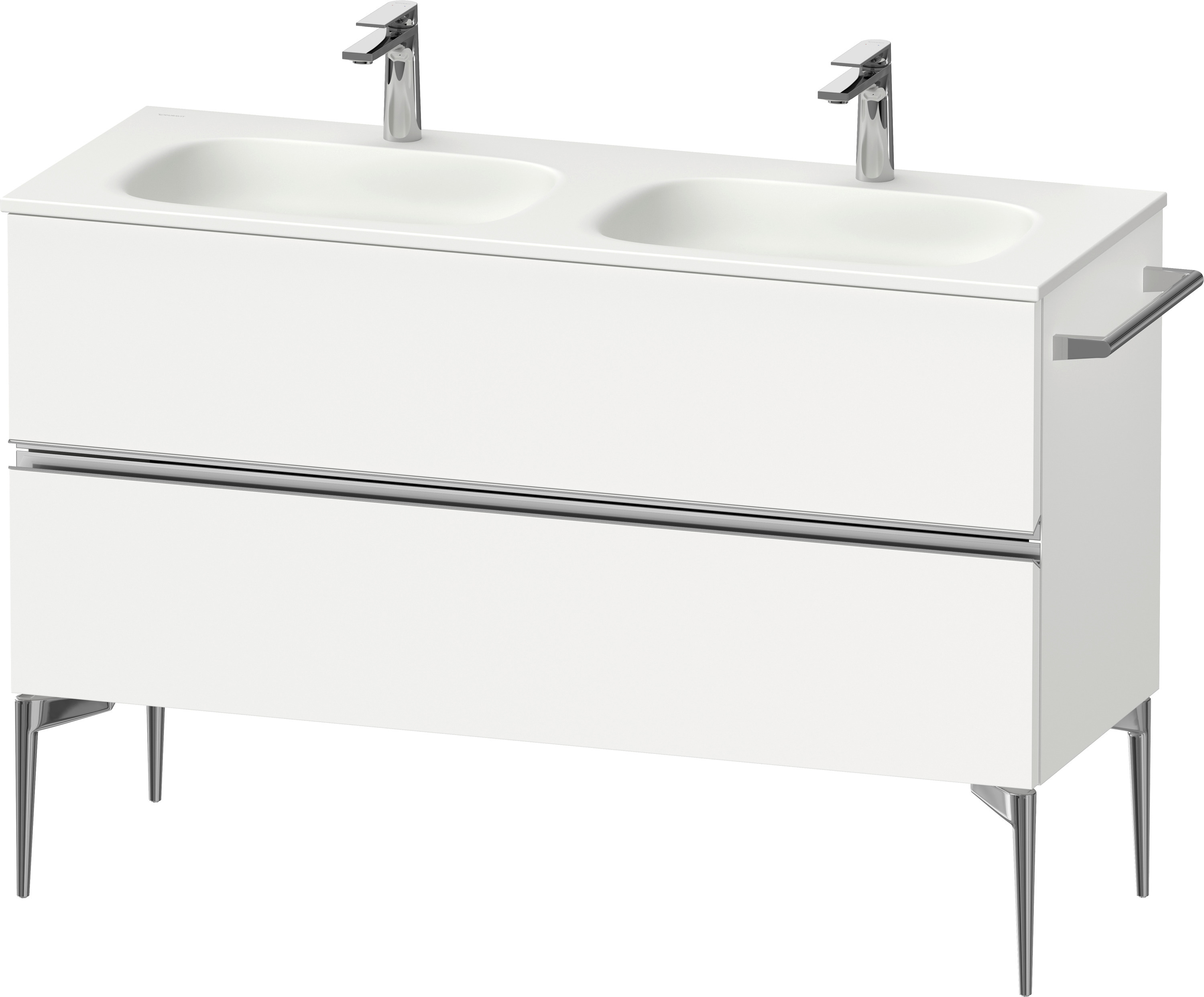 Duravit Sivida szekrény 128x47.7x59.2 cm mosdókagyló alá akasztható fehér-króm SV4654010180000