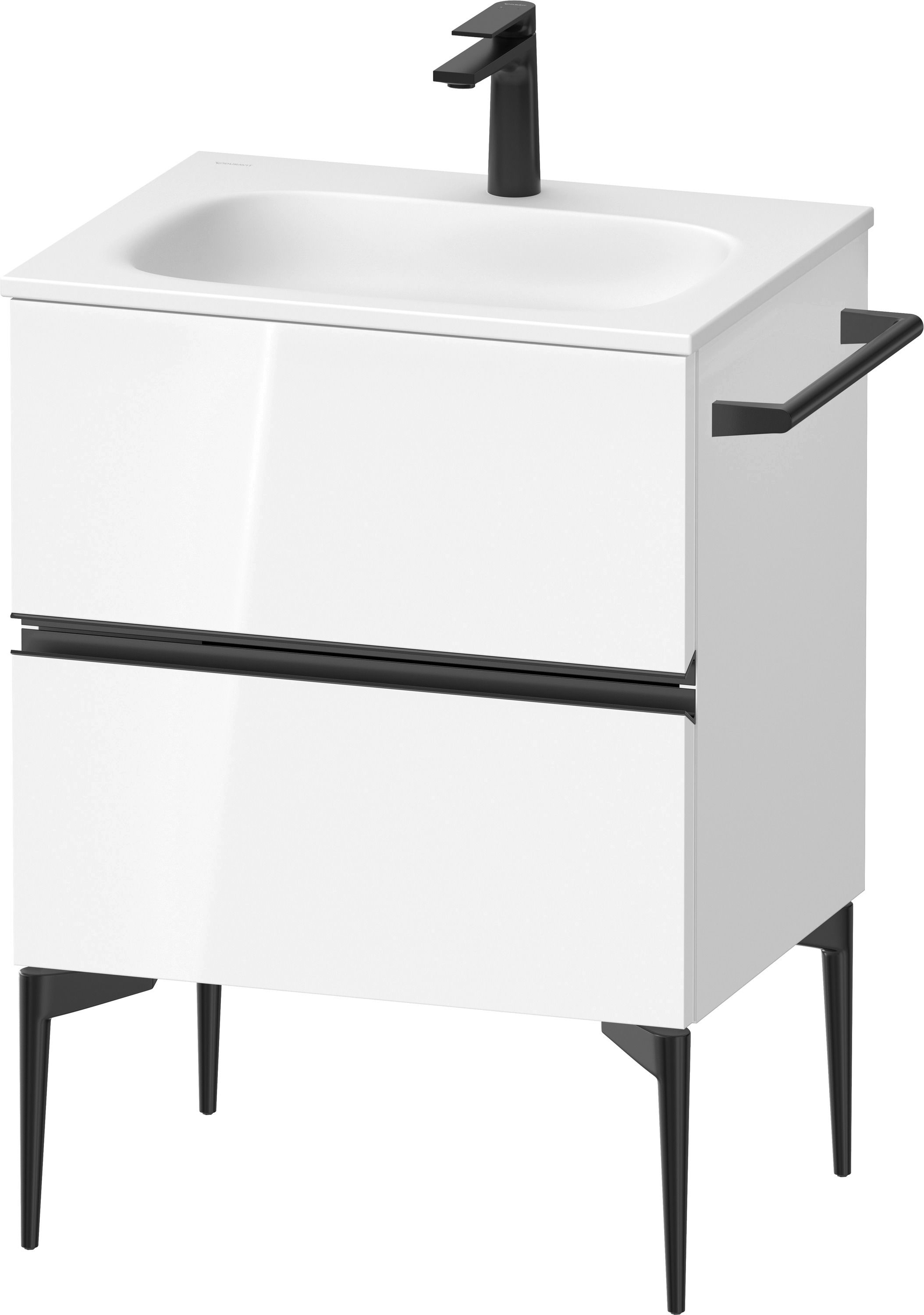 Duravit Sivida szekrény 61x47.7x59.2 cm mosdókagyló alá akasztható fehér-fekete SV46500BD220000