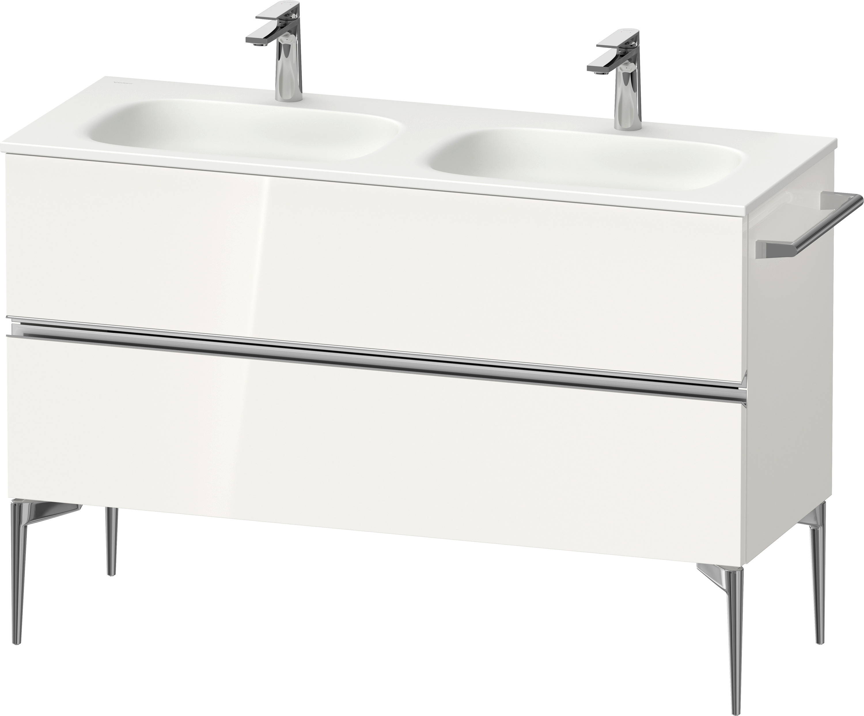 Duravit Sivida szekrény 128x47.7x59.2 cm mosdókagyló alá akasztható fehér-króm SV4654010220000