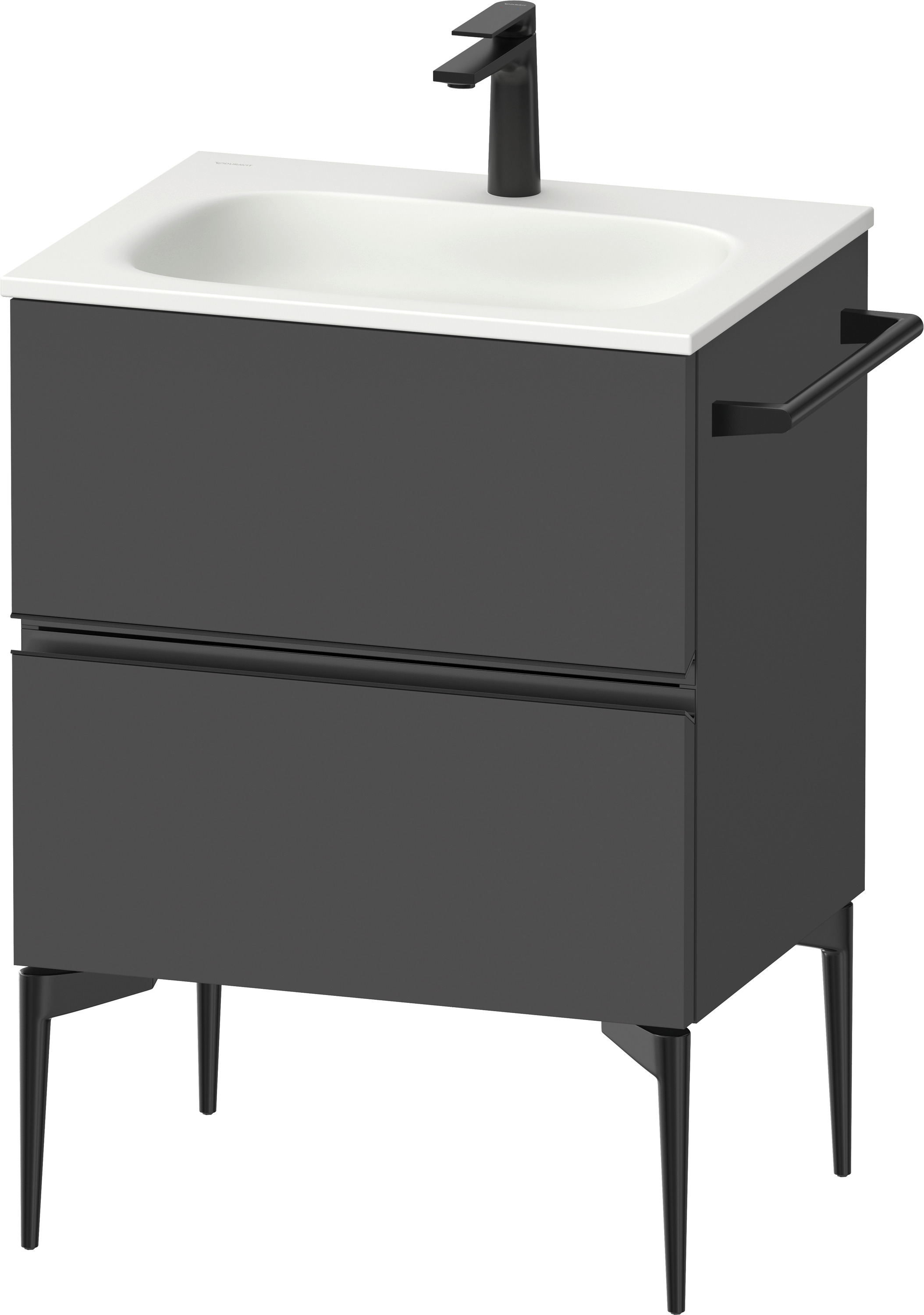 Duravit Sivida szekrény 61x47.7x59.2 cm mosdókagyló alá akasztható fekete-grafit SV46500BD490000