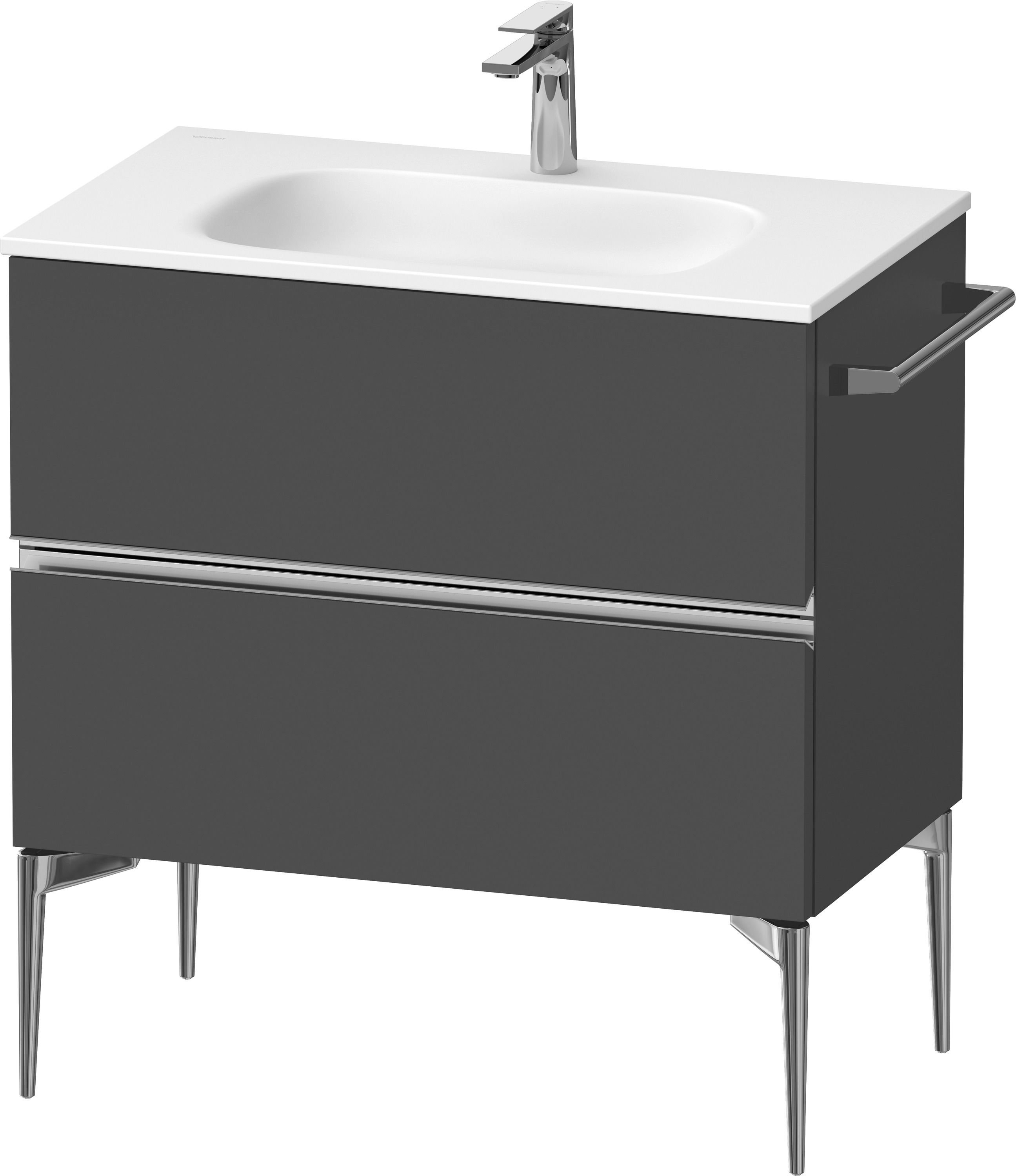 Duravit Sivida szekrény 81x47.7x59.2 cm mosdókagyló alá akasztható grafit-króm SV4651010490000