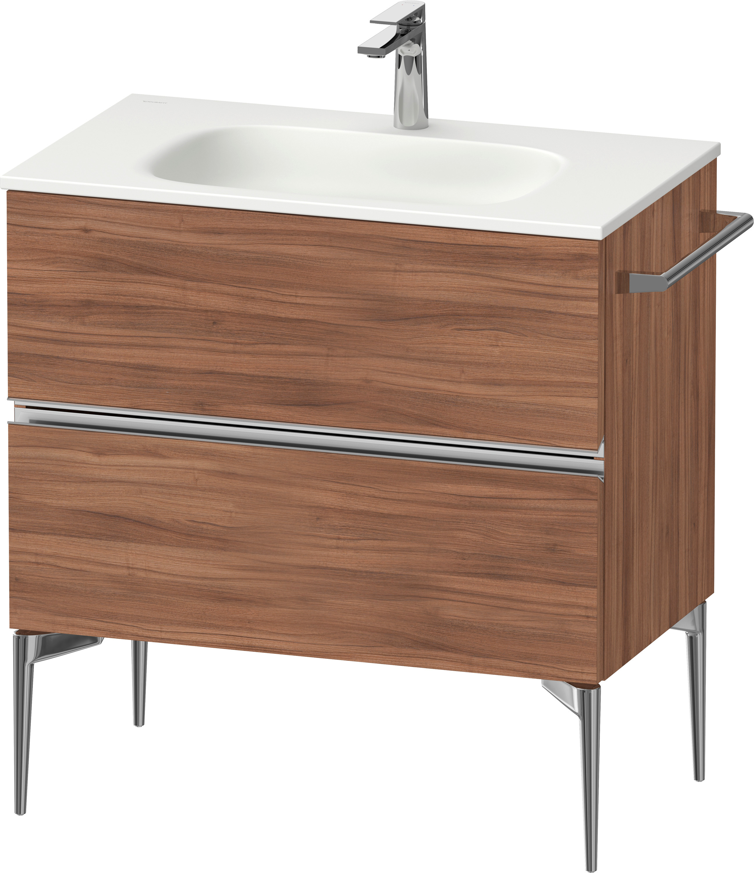 Duravit Sivida szekrény 81x47.7x59.2 cm mosdókagyló alá akasztható dió-króm SV4651010790000