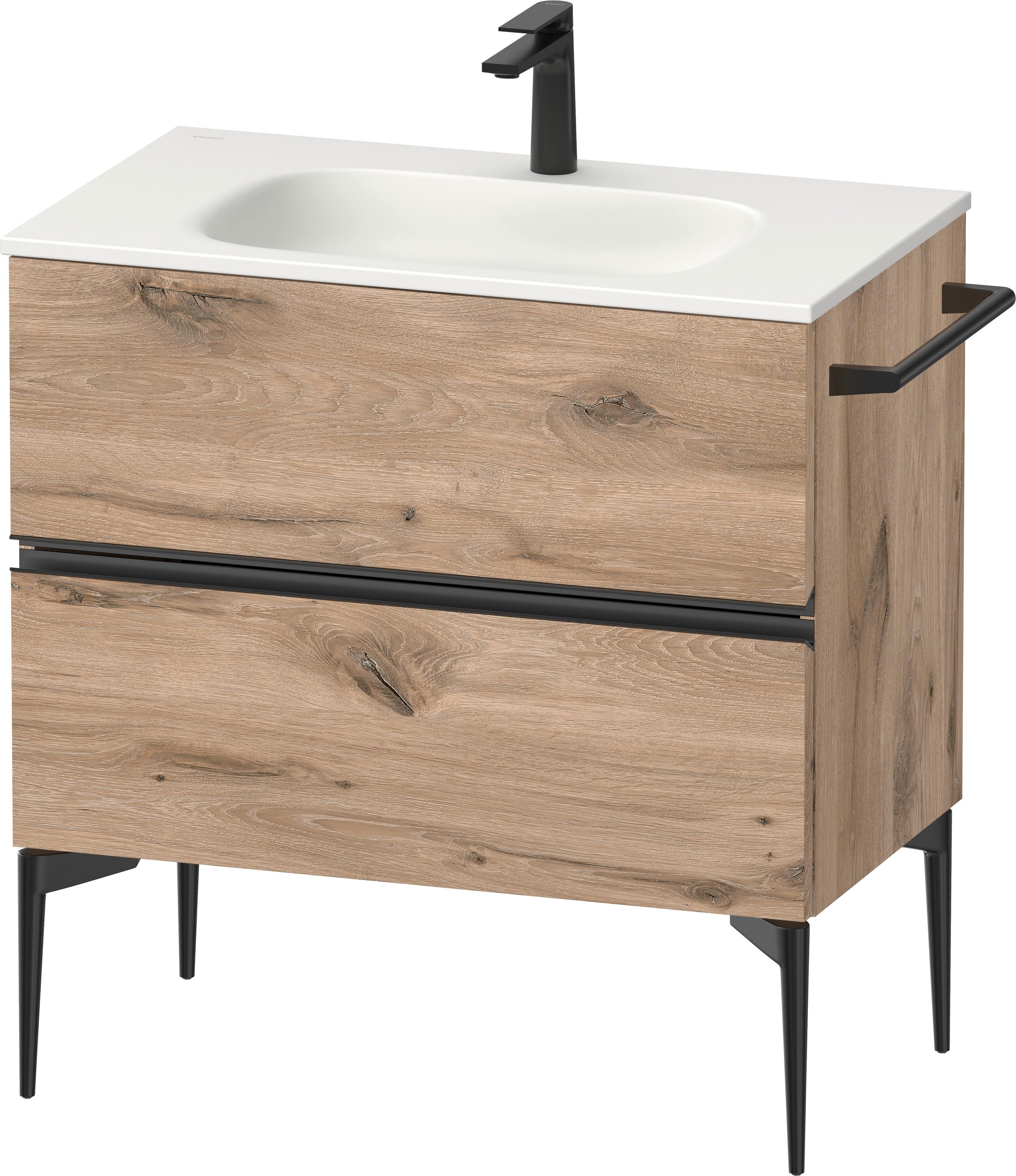 Duravit Sivida szekrény 81x47.7x59.2 cm mosdókagyló alá akasztható fekete-tölgy SV46510BD550000