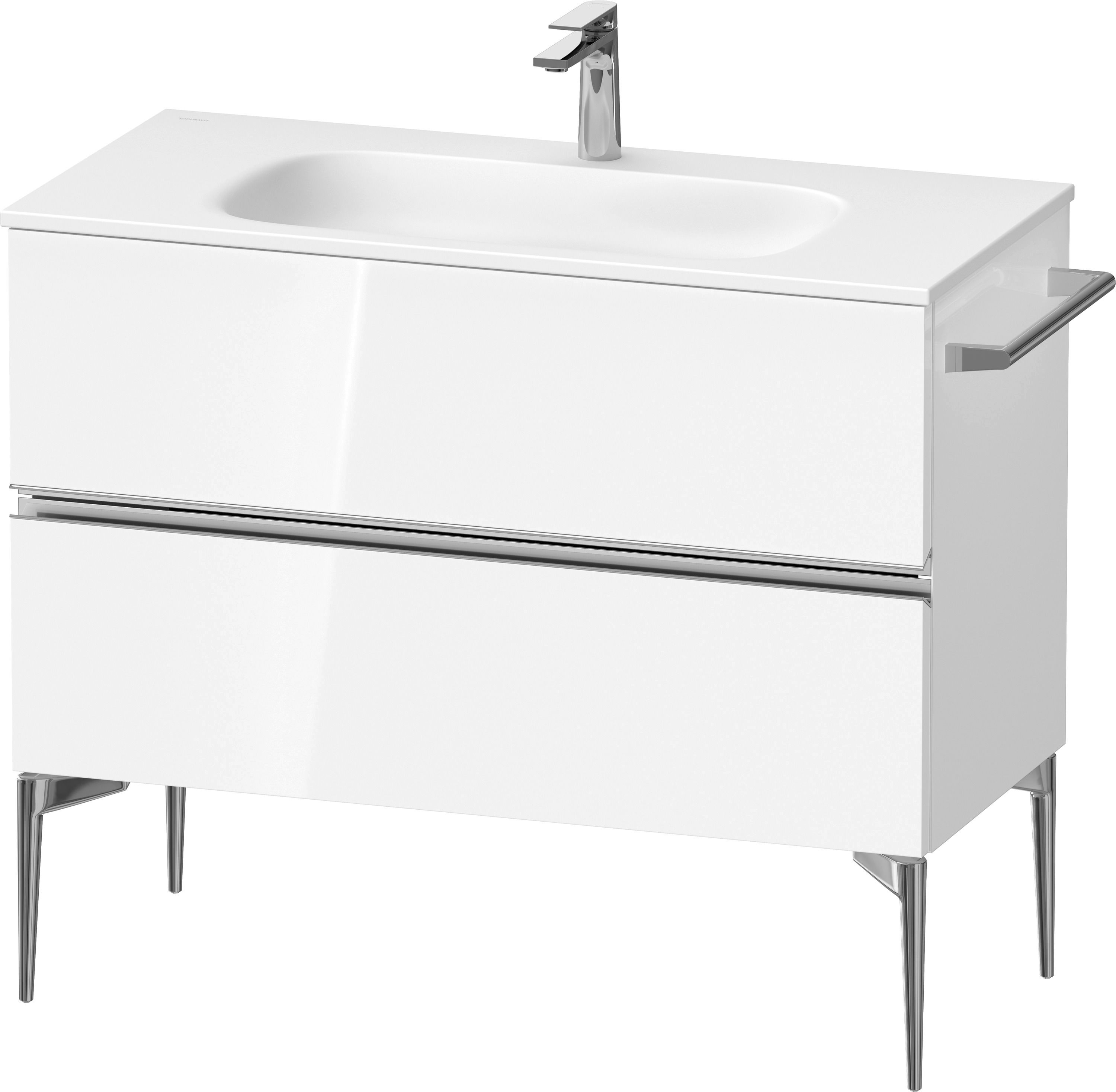 Duravit Sivida szekrény 101x47.7x59.2 cm mosdókagyló alá akasztható fehér-króm SV4652010220000