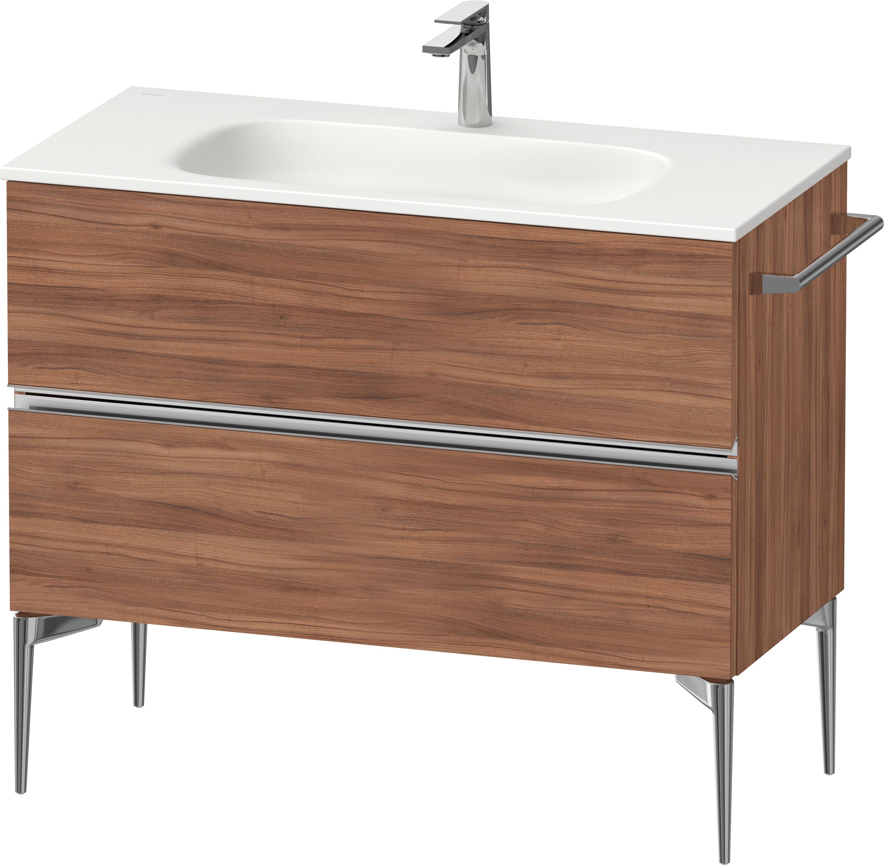 Duravit Sivida szekrény 101x47.7x59.2 cm mosdókagyló alá akasztható dió-króm SV4652010790000