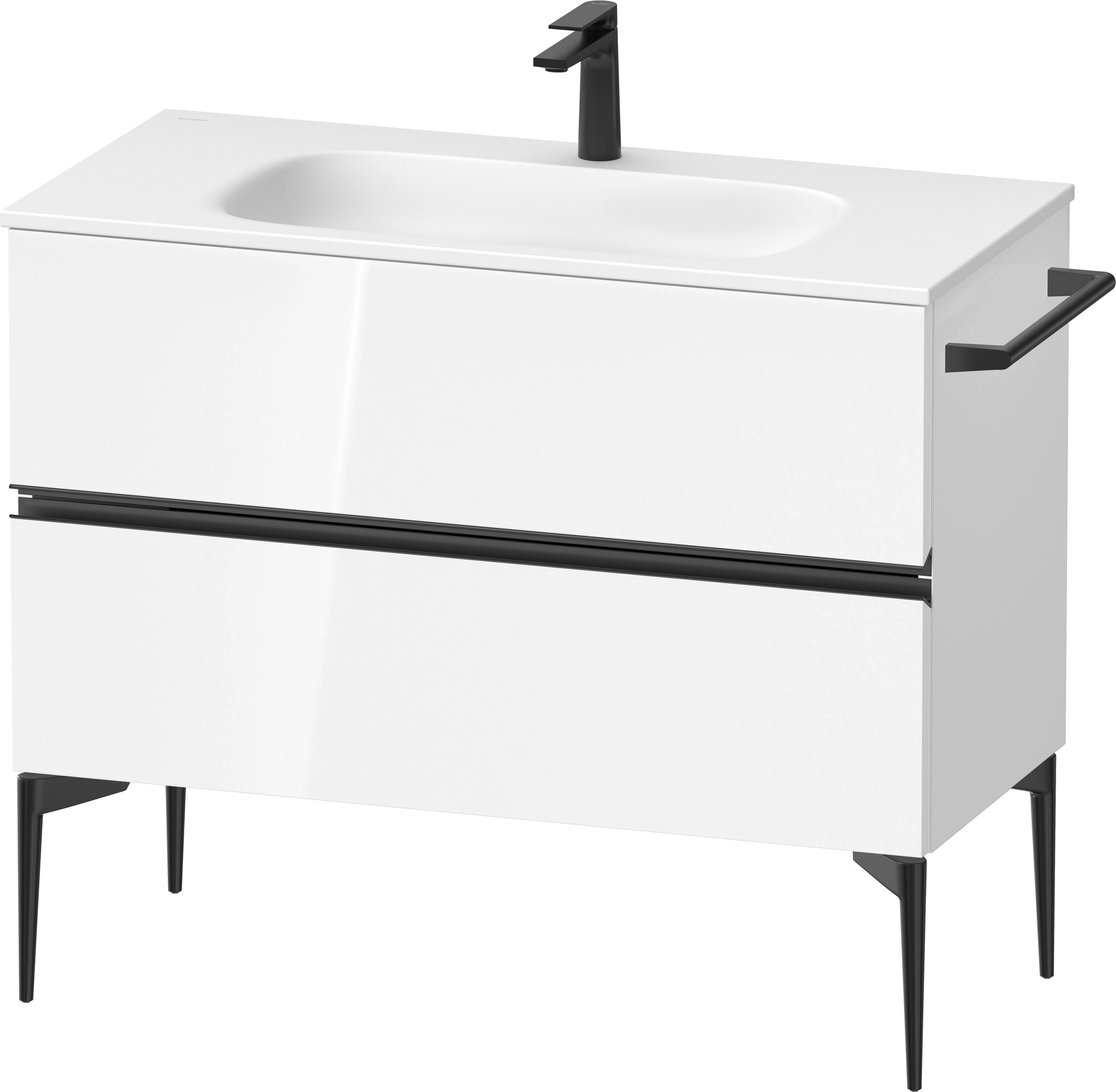 Duravit Sivida szekrény 101x47.7x59.2 cm mosdókagyló alá akasztható fehér-fekete SV46520BD220000