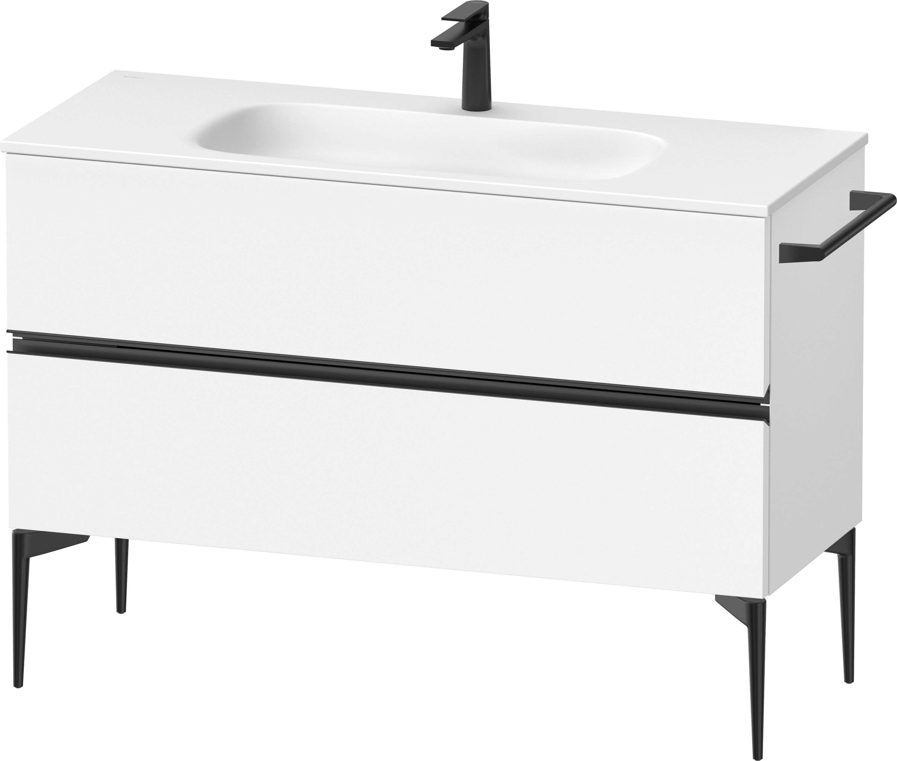 Duravit Sivida szekrény 121x47.7x59.2 cm mosdókagyló alá akasztható fehér-fekete SV46530BD180000