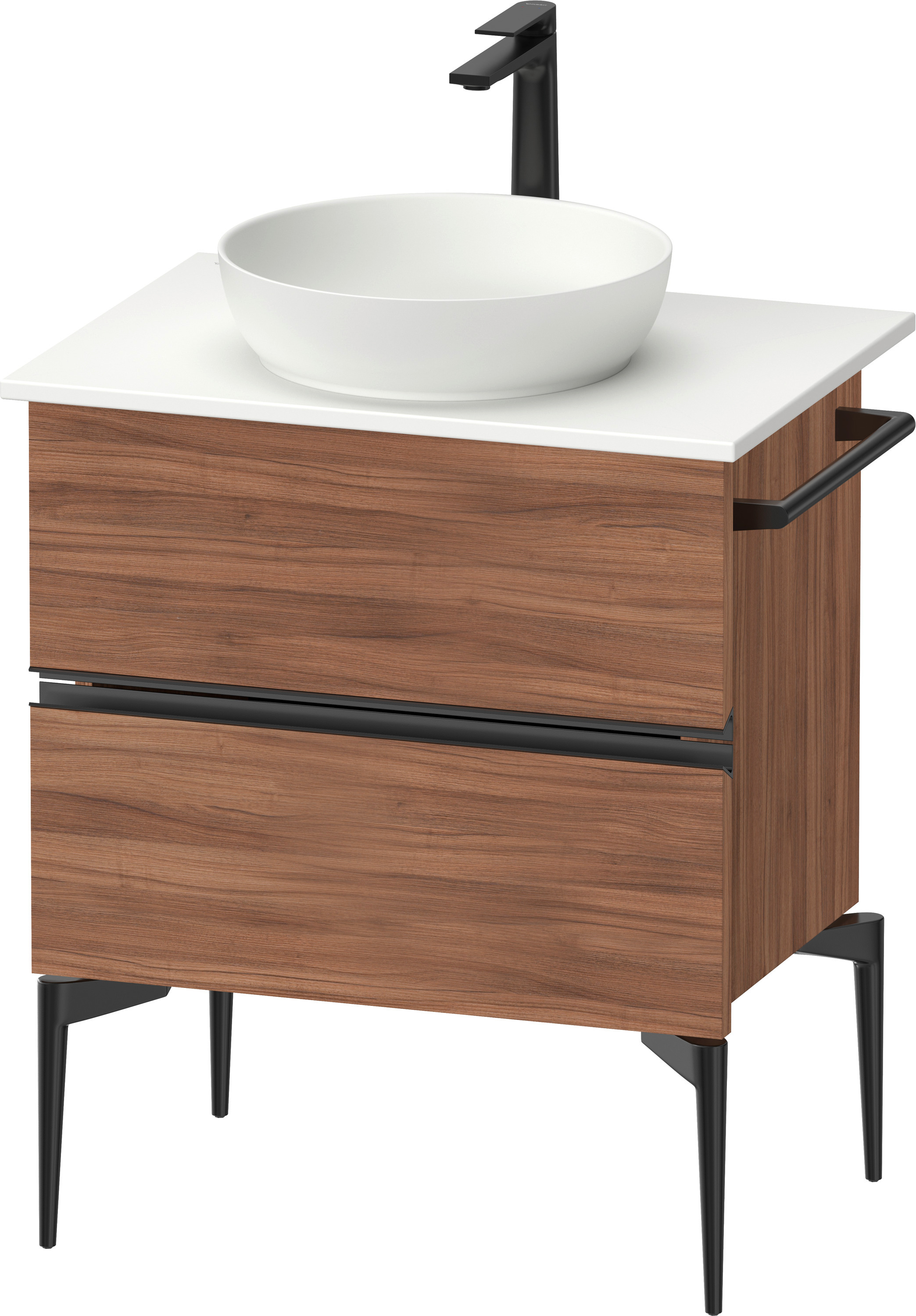 Duravit Sivida szekrény 64.5x47.5x54.8 cm mosdókagyló alá akasztható fekete-dió SV46570BD790000