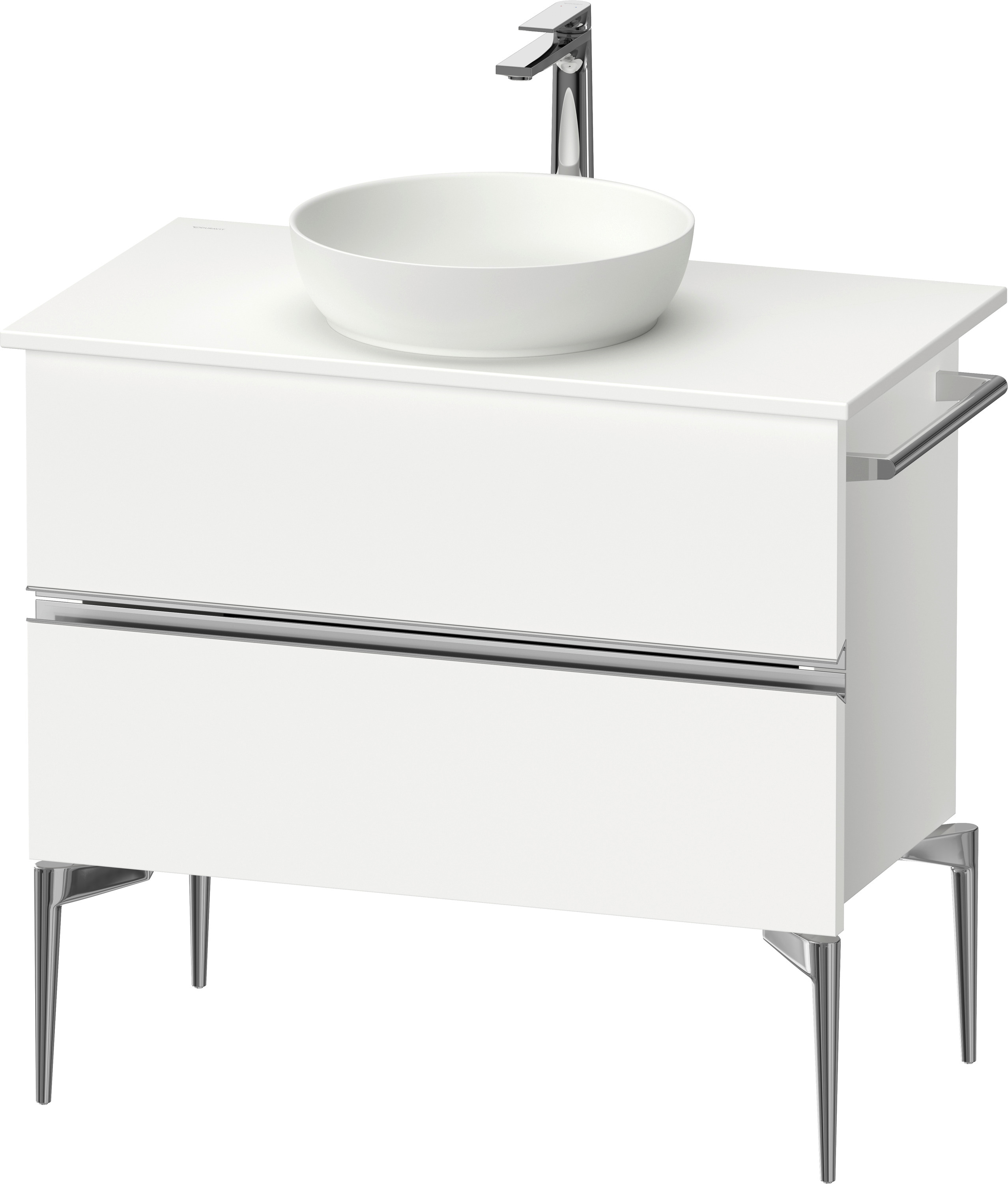 Duravit Sivida szekrény 84.5x47.5x54.8 cm mosdókagyló alá akasztható fehér-króm SV4658010180000