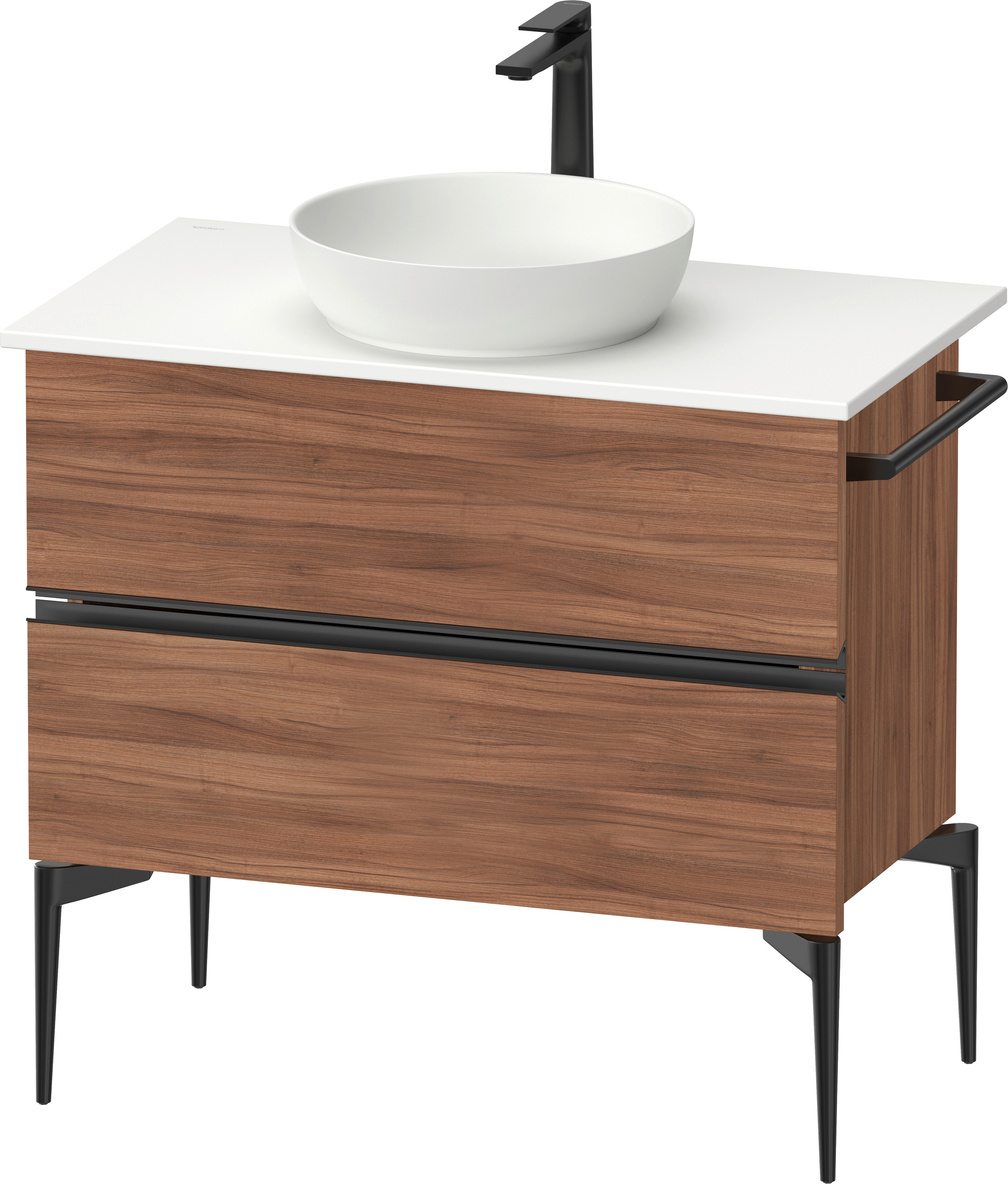 Duravit Sivida szekrény 84.5x47.5x54.8 cm mosdókagyló alá akasztható fekete-dió SV46580BD790000