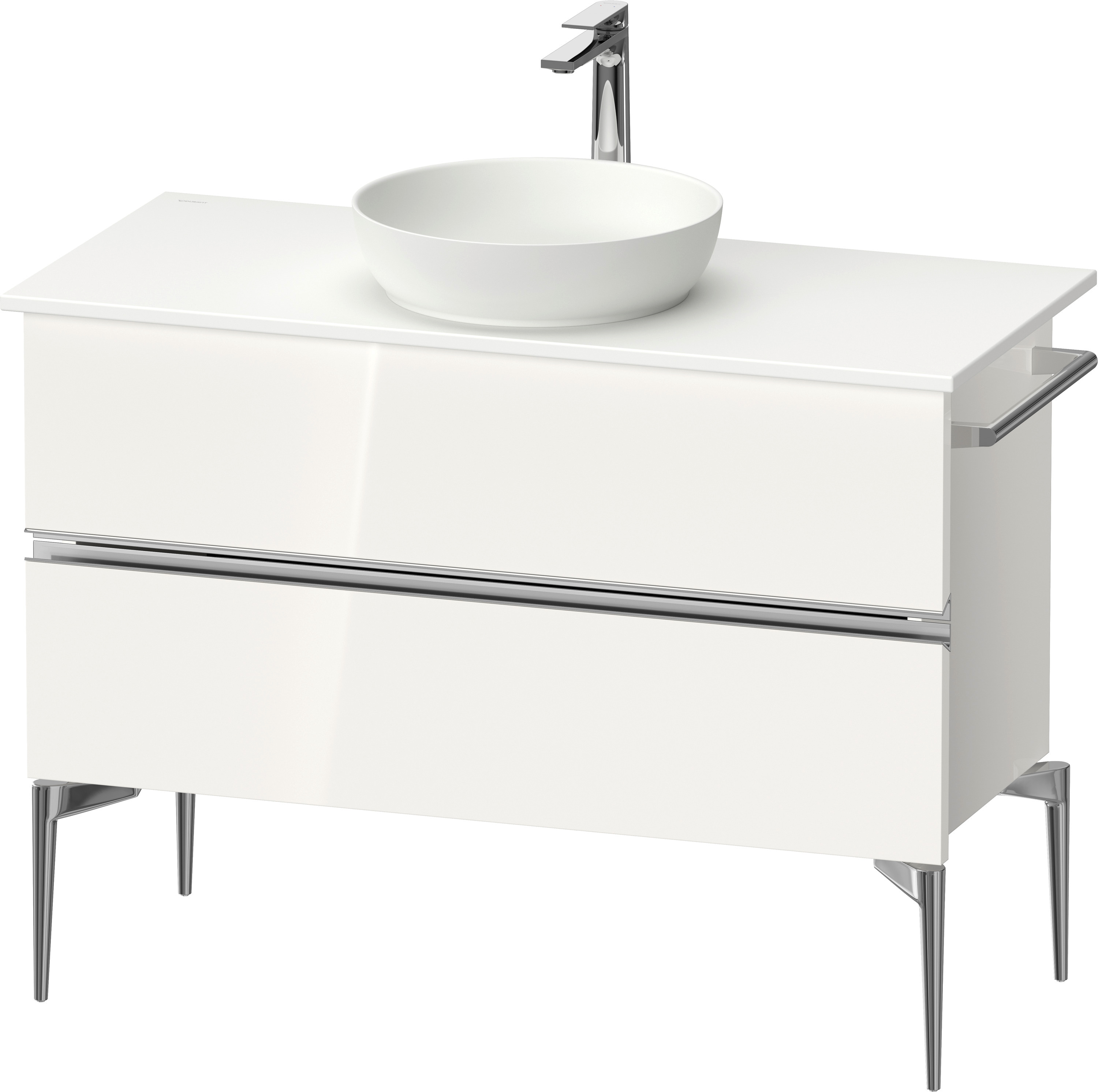 Duravit Sivida szekrény 104.5x47.5x54.8 cm mosdókagyló alá akasztható fehér-króm SV4659010220000