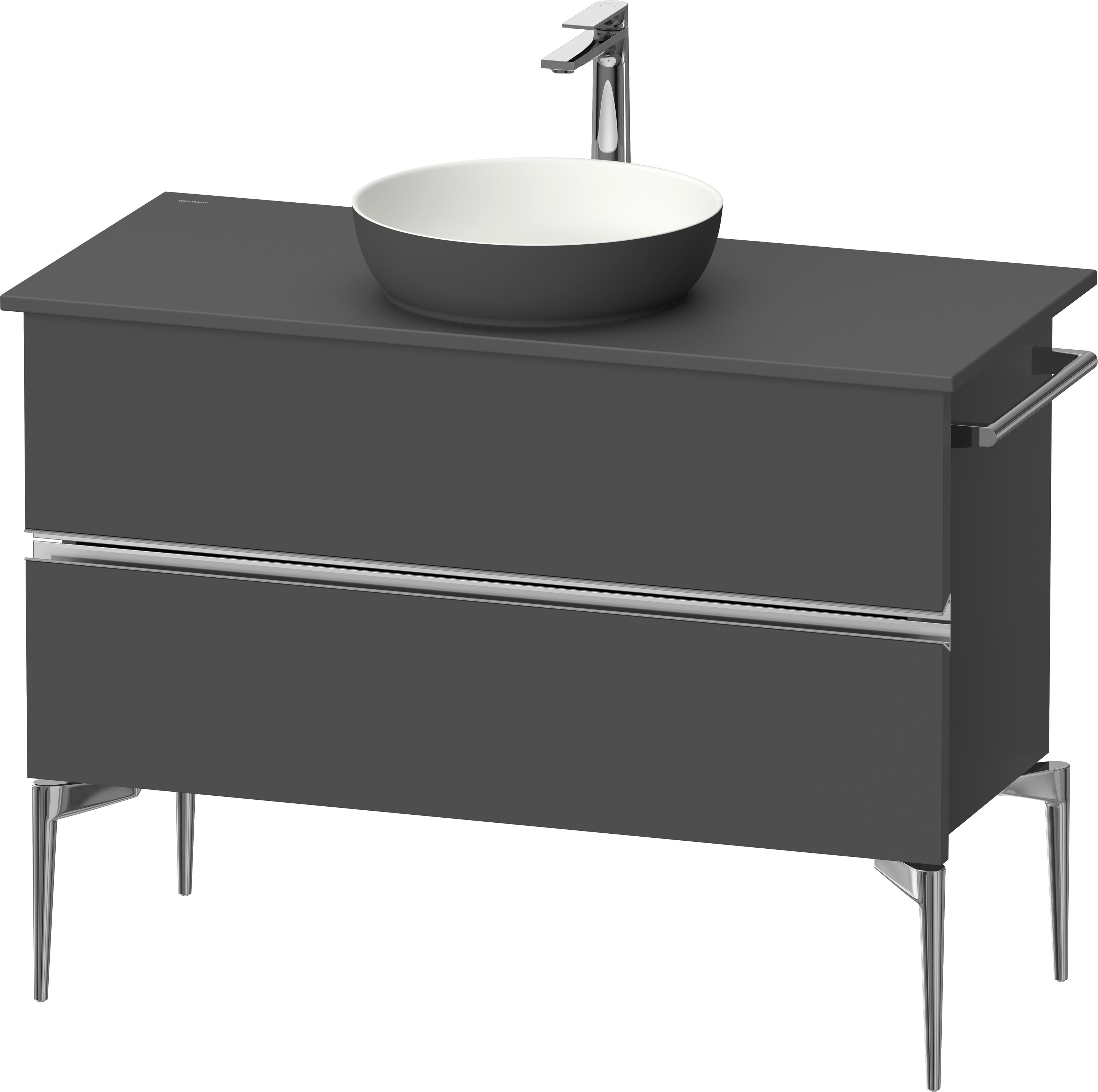 Duravit Sivida szekrény 104.5x47.5x54.8 cm mosdókagyló alá akasztható grafit-króm SV4659010490000