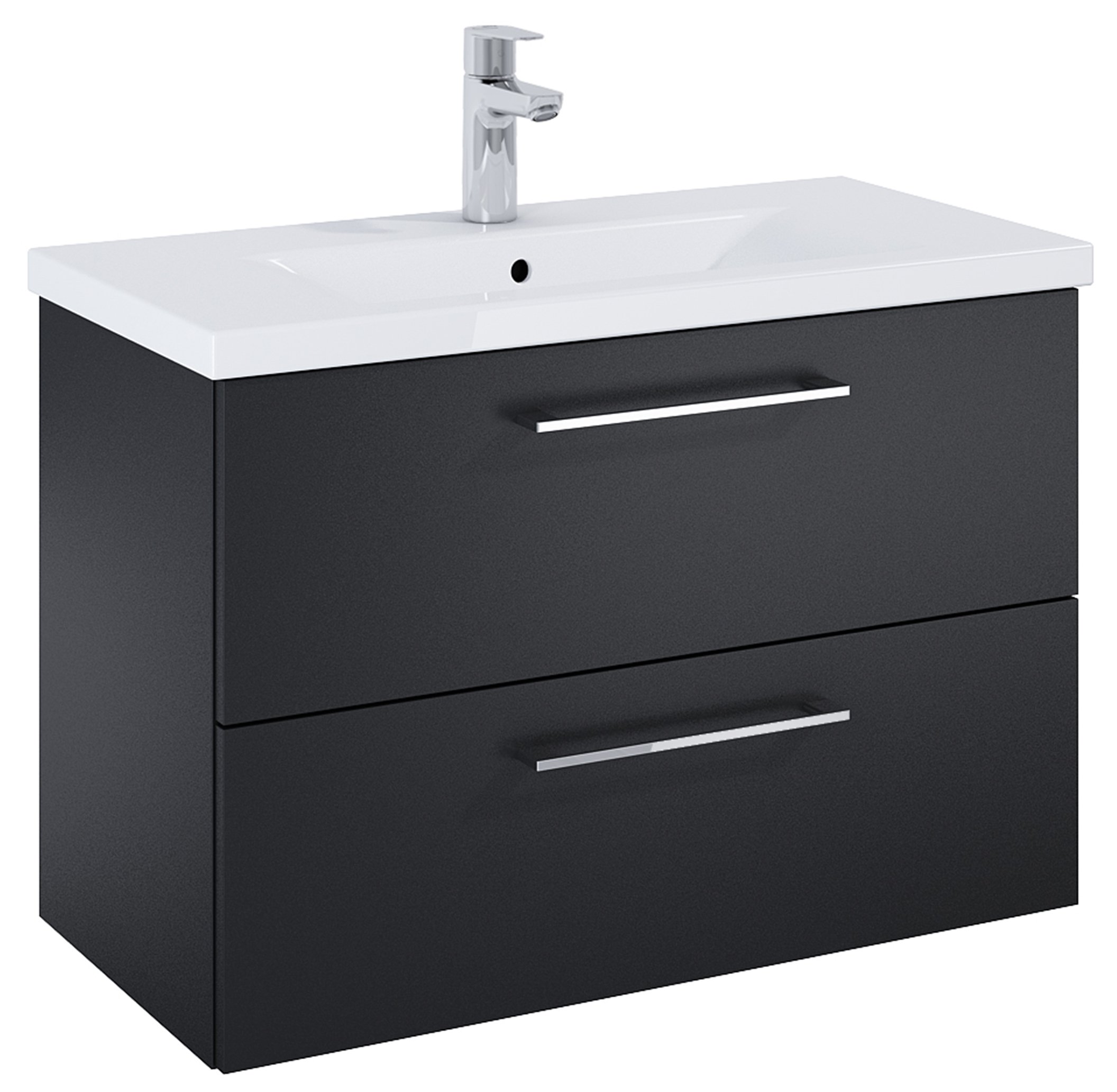 Roca Roma Compact szekrény 80x38.4x53 cm mosdókagyló alá akasztható fekete A857953532