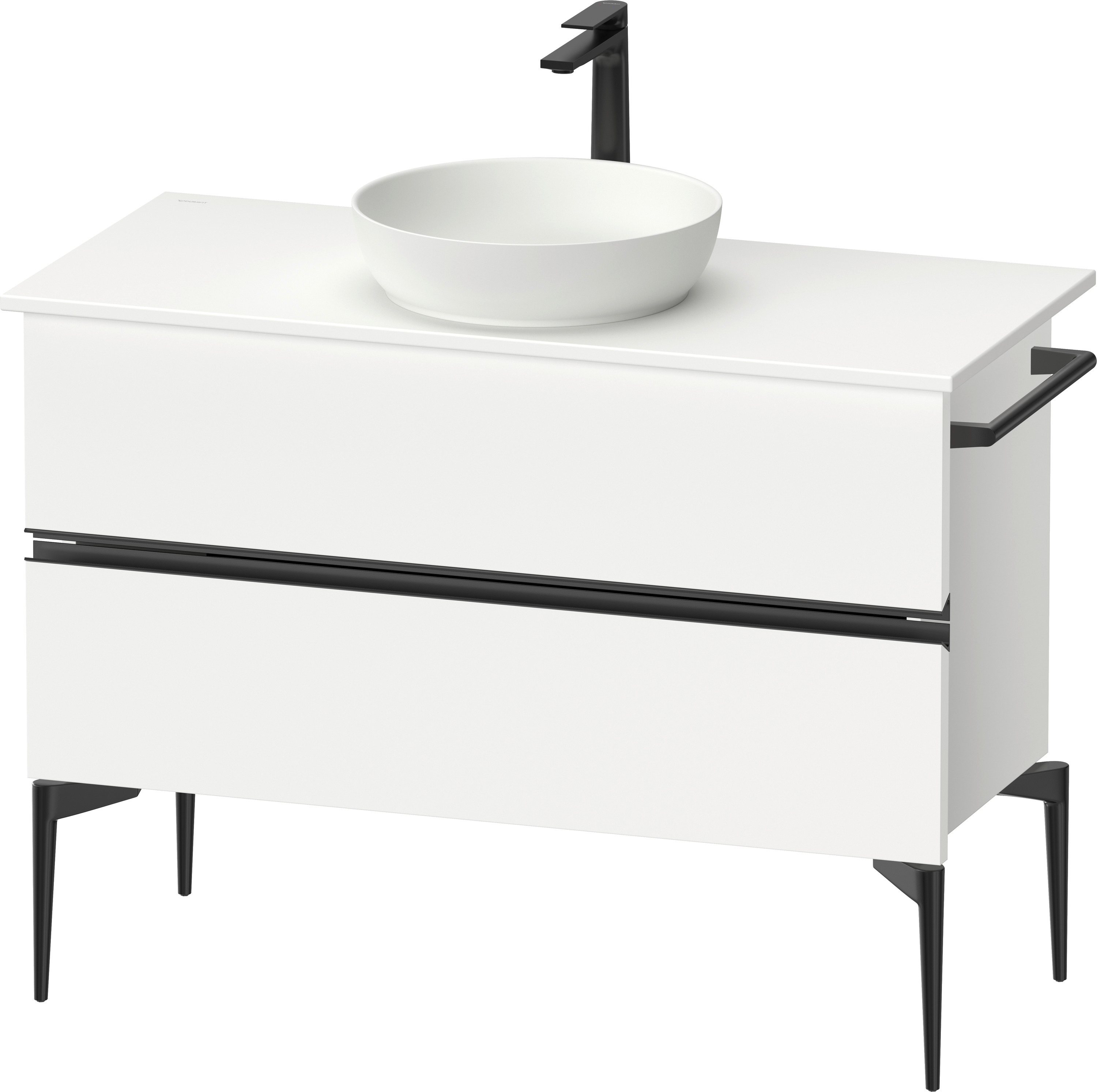 Duravit Sivida szekrény 104.5x47.5x54.8 cm mosdókagyló alá akasztható fehér-fekete SV46590BD180000