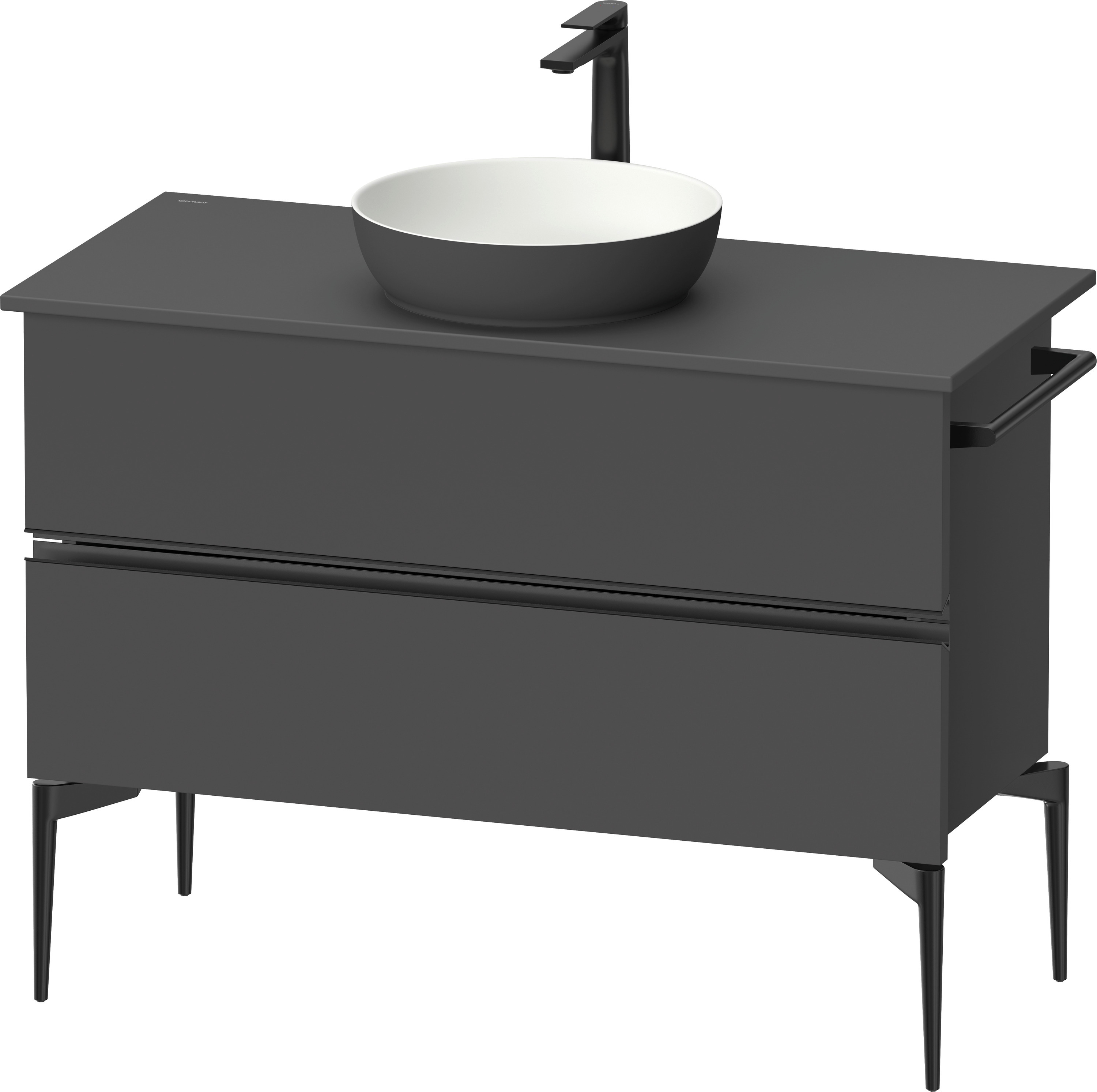 Duravit Sivida szekrény 104.5x47.5x54.8 cm mosdókagyló alá akasztható fekete-grafit SV46590BD490000