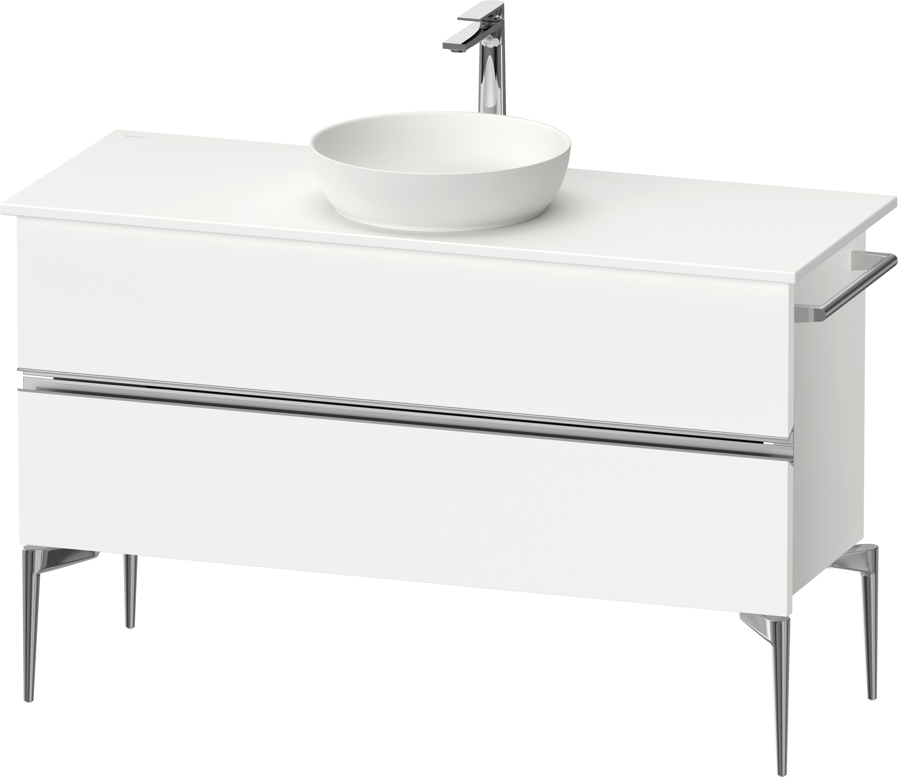 Duravit Sivida szekrény 124.5x47.5x54.8 cm mosdókagyló alá akasztható fehér-króm SV4660010180000