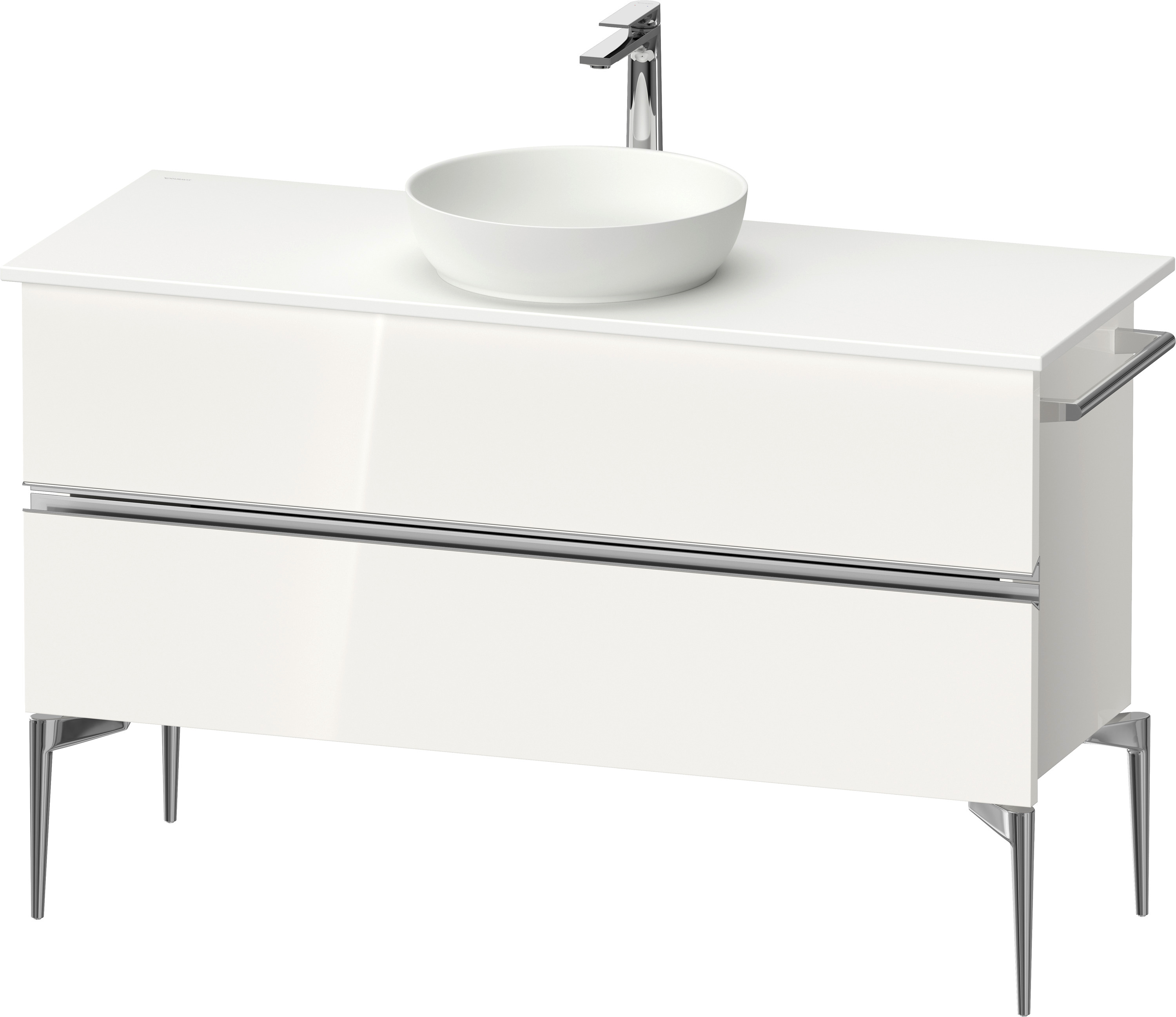 Duravit Sivida szekrény 124.5x47.5x54.8 cm mosdókagyló alá akasztható fehér-króm SV4660010220000