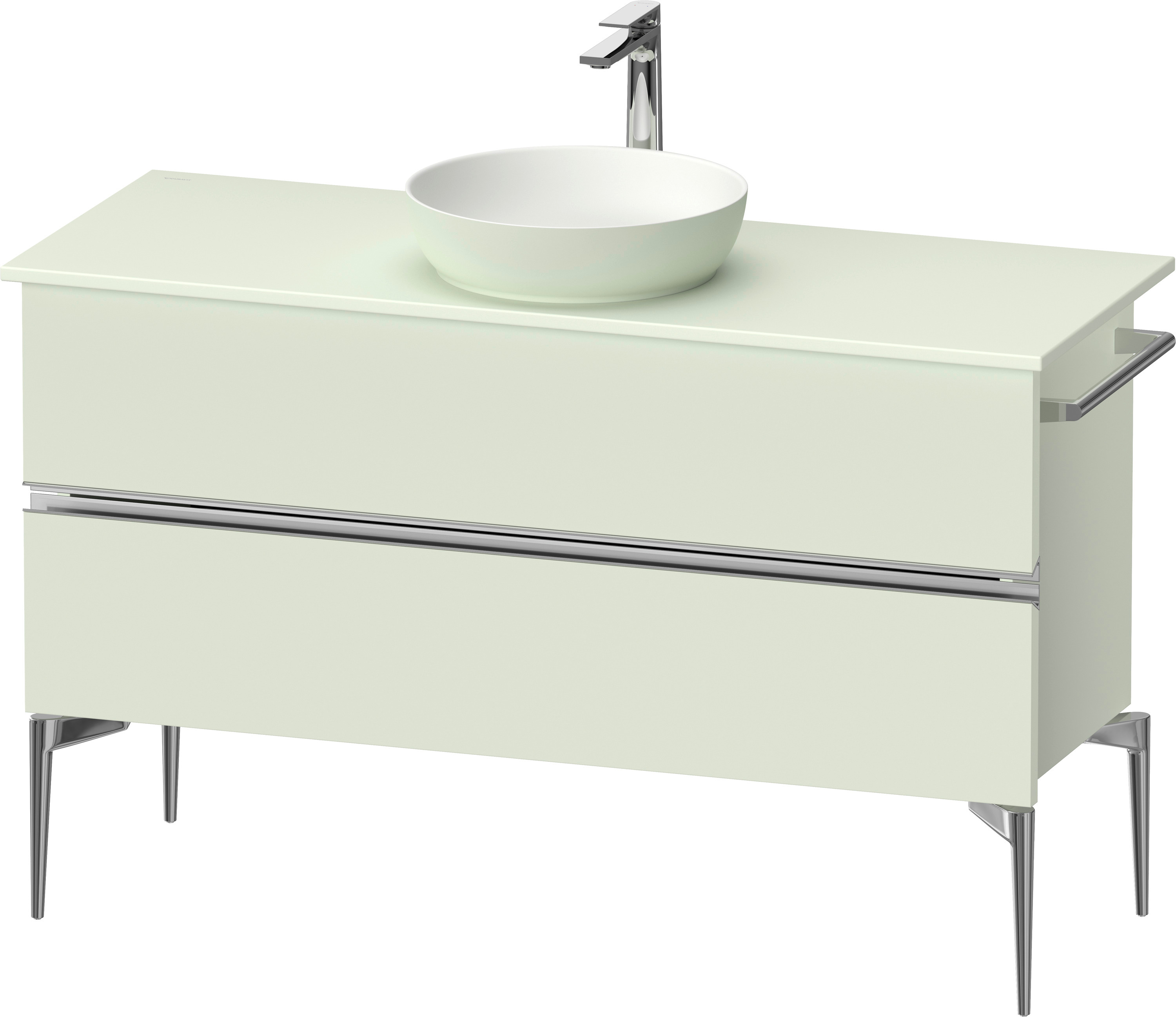 Duravit Sivida szekrény 124.5x47.5x54.8 cm mosdókagyló alá akasztható zöld-króm SV4660010HH0000