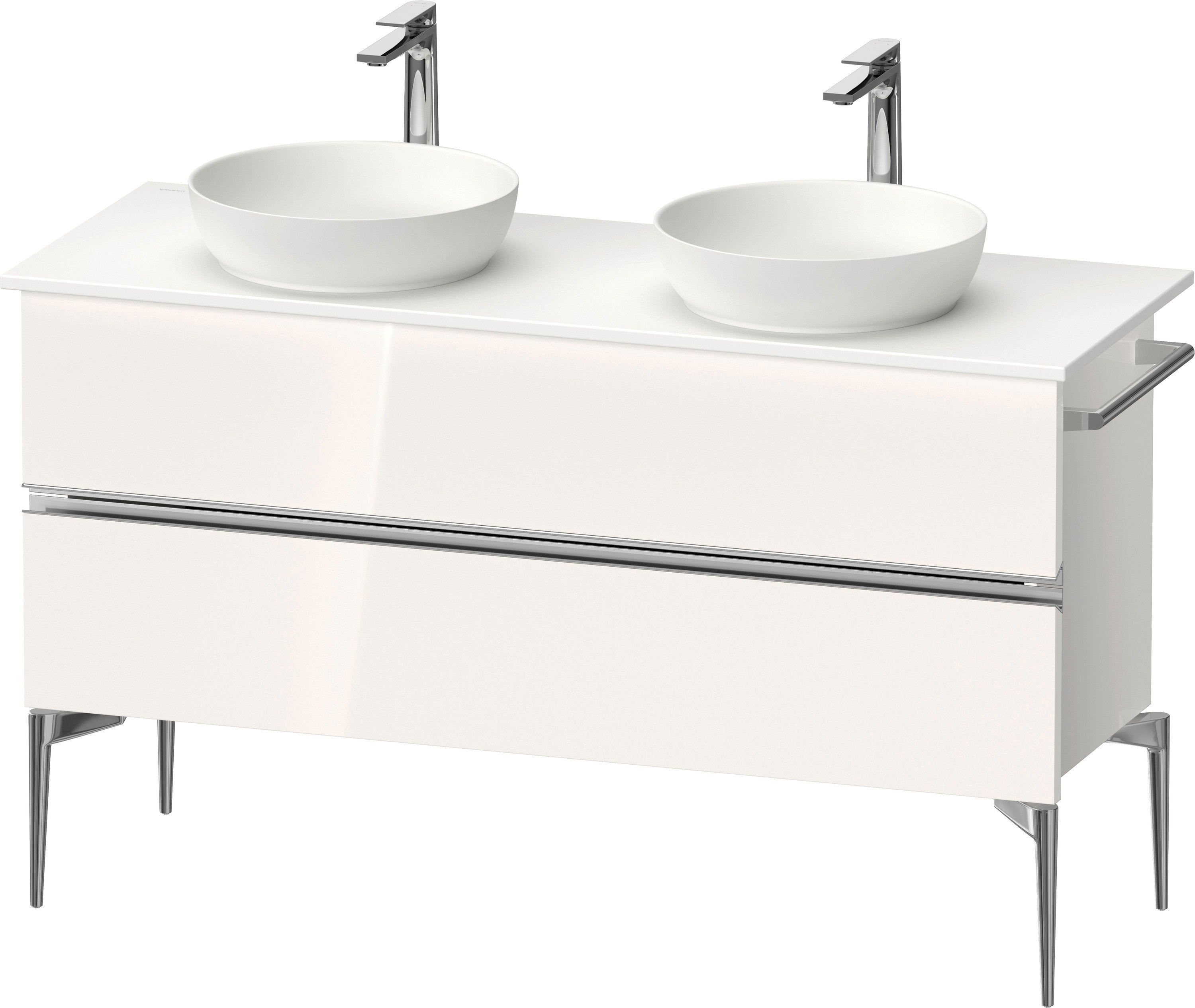 Duravit Sivida szekrény 131.5x47.5x54.8 cm mosdókagyló alá akasztható fehér-króm SV4661010220000