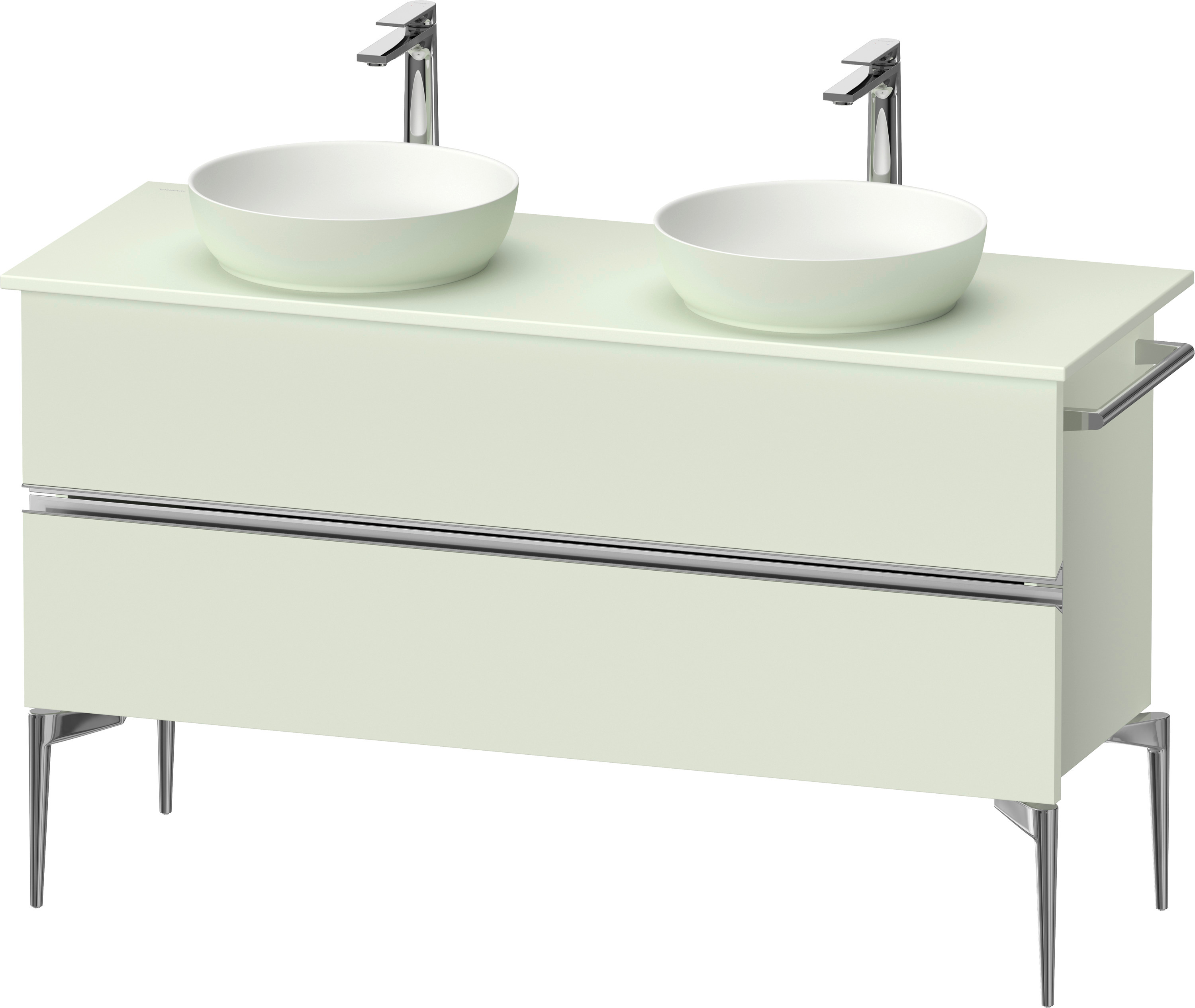 Duravit Sivida szekrény 131.5x47.5x54.8 cm mosdókagyló alá akasztható zöld-króm SV4661010HH0000