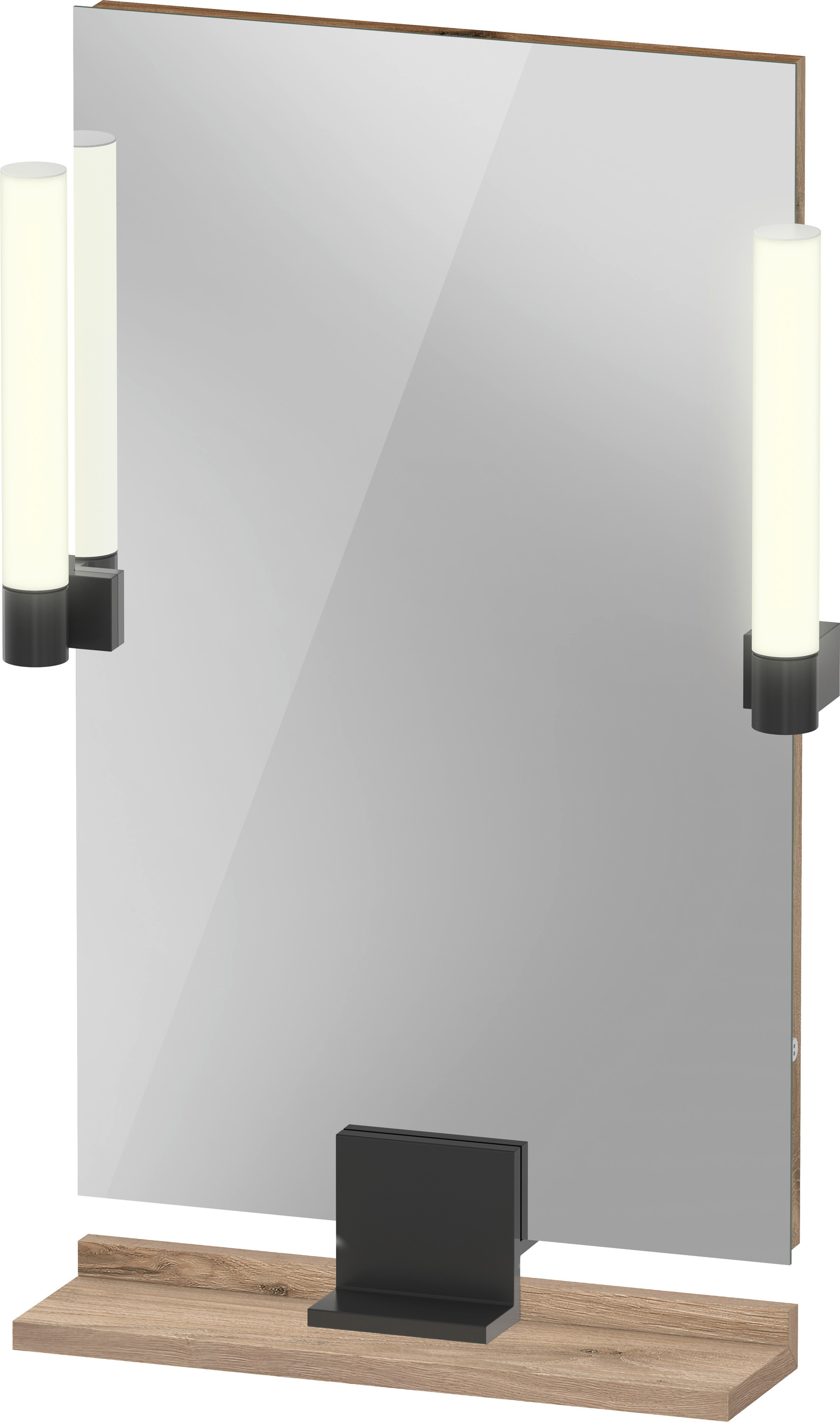 Duravit Sivida tükör 45x65 cm négyszögletes világítással fekete-fa SV74200BD550000