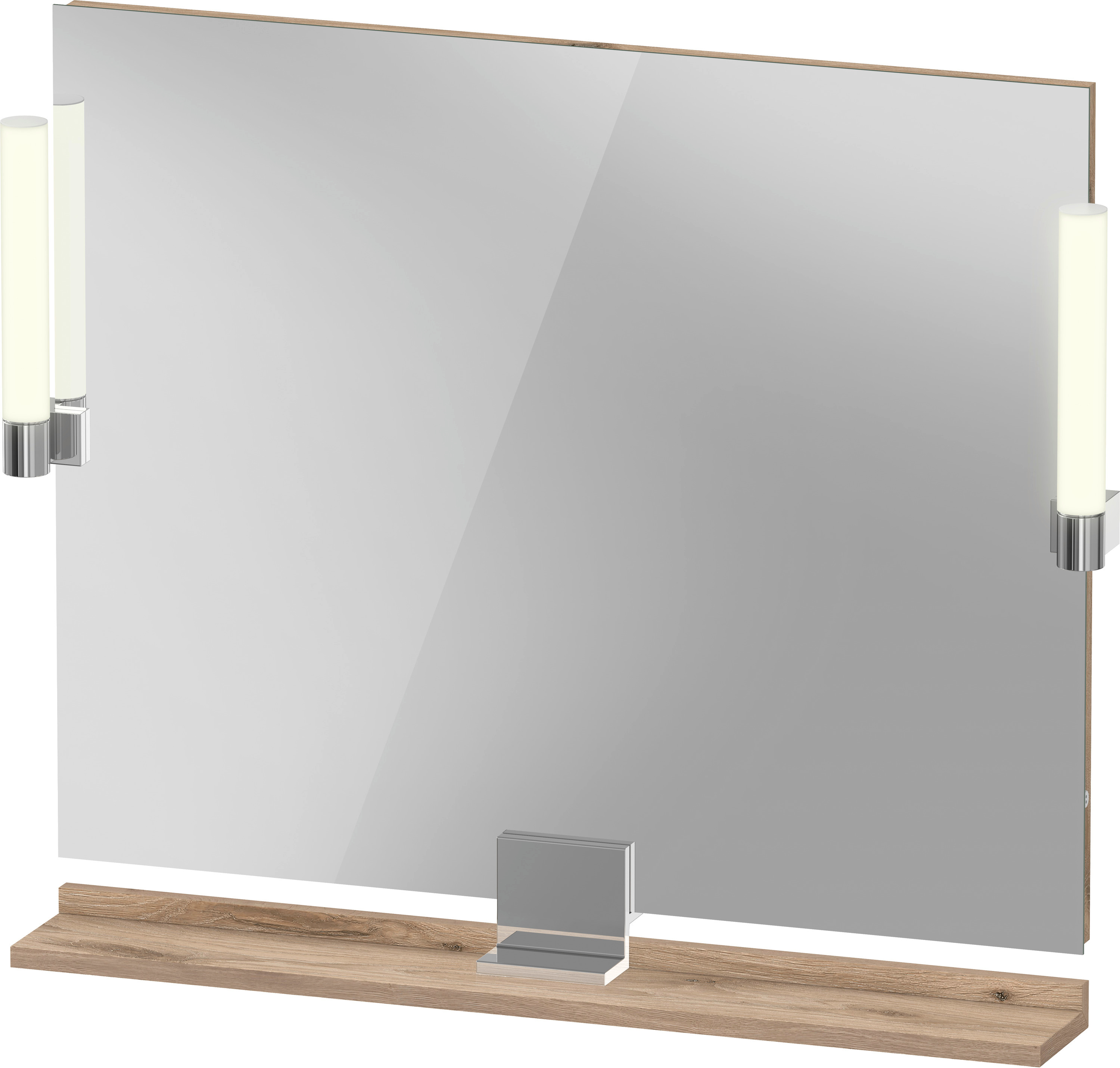 Duravit Sivida tükör 85x65 cm négyszögletes világítással króm-fa SV7422010550000